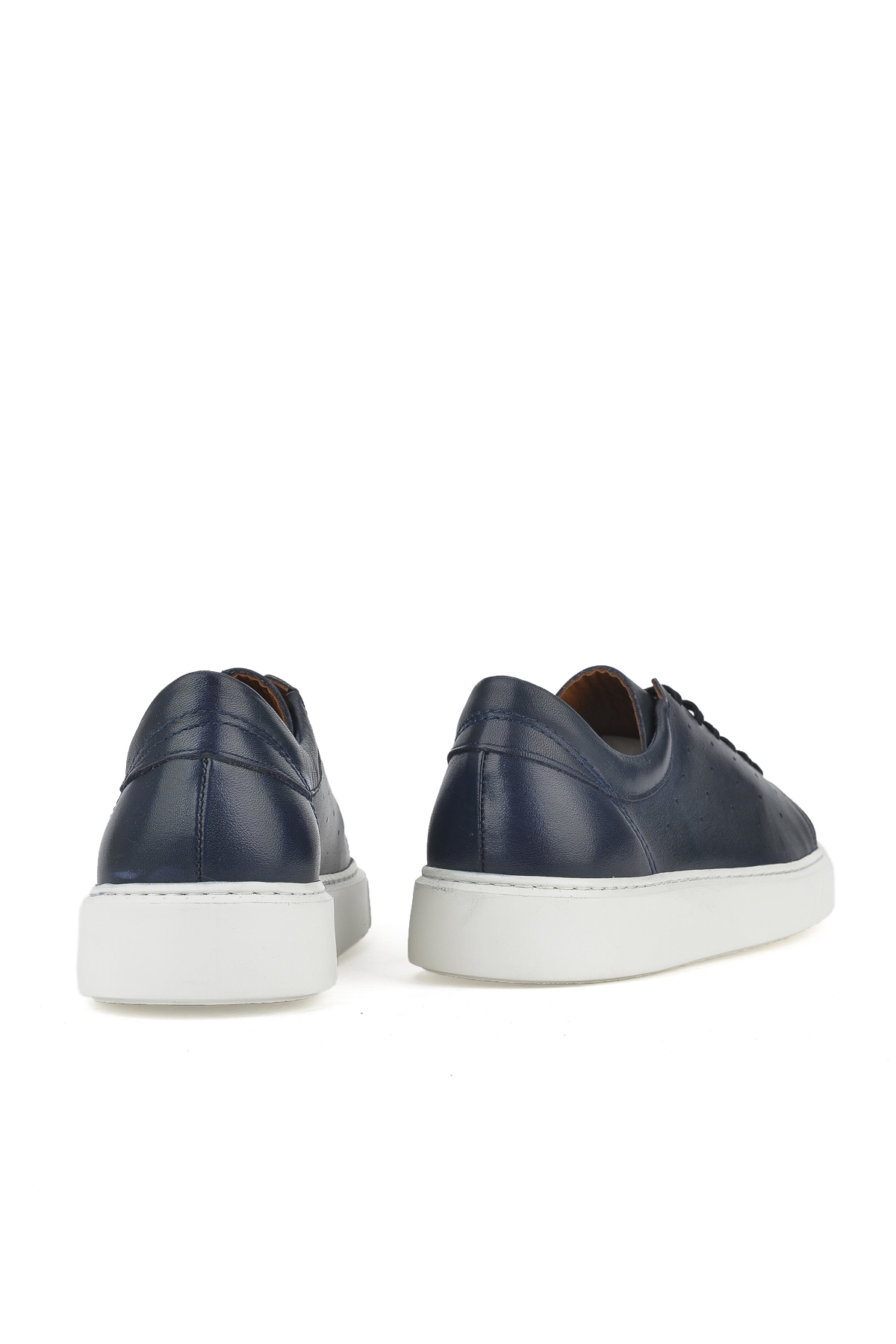 Erkek Hakiki Deri Sneaker 1511026Z895 Lacivert - Görsel 4