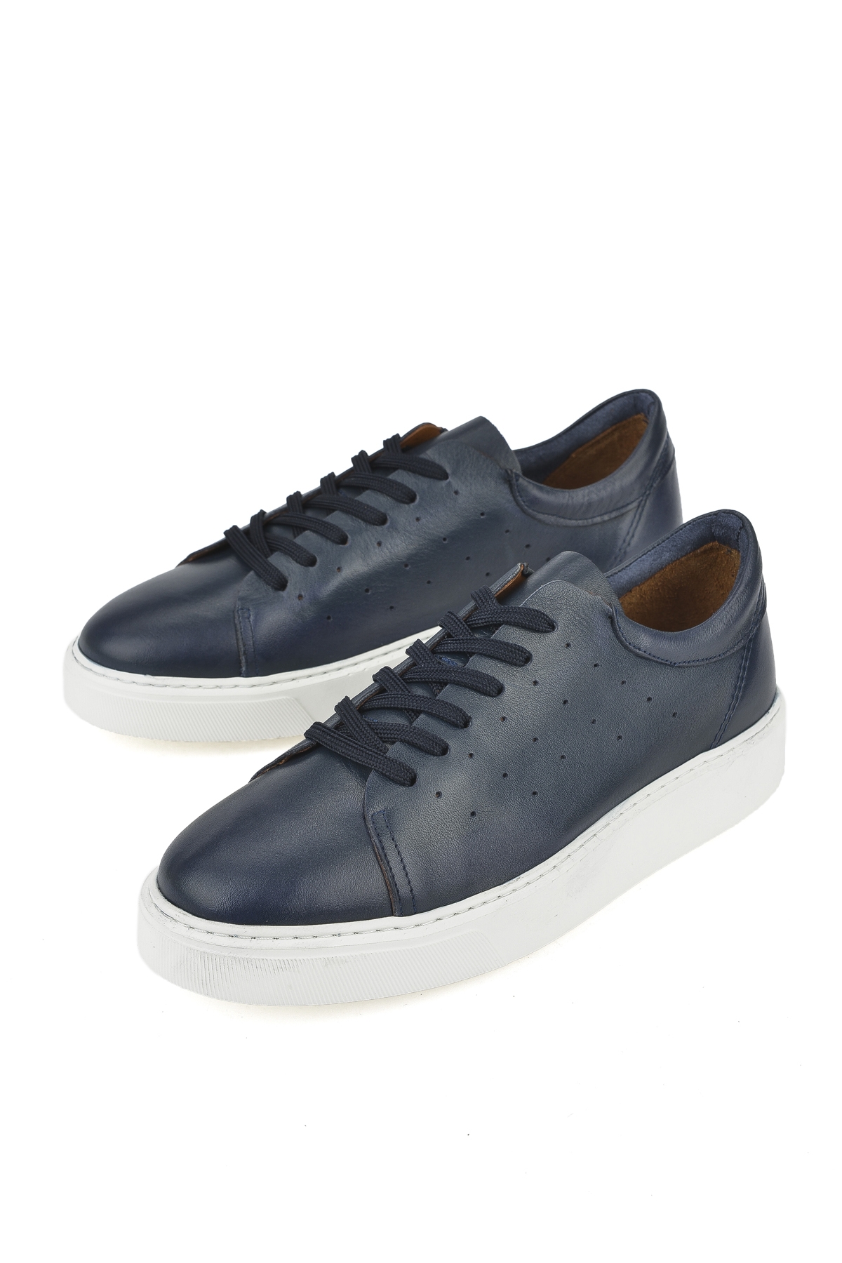 Erkek Hakiki Deri Sneaker 1511026Z895 Lacivert - Görsel 6