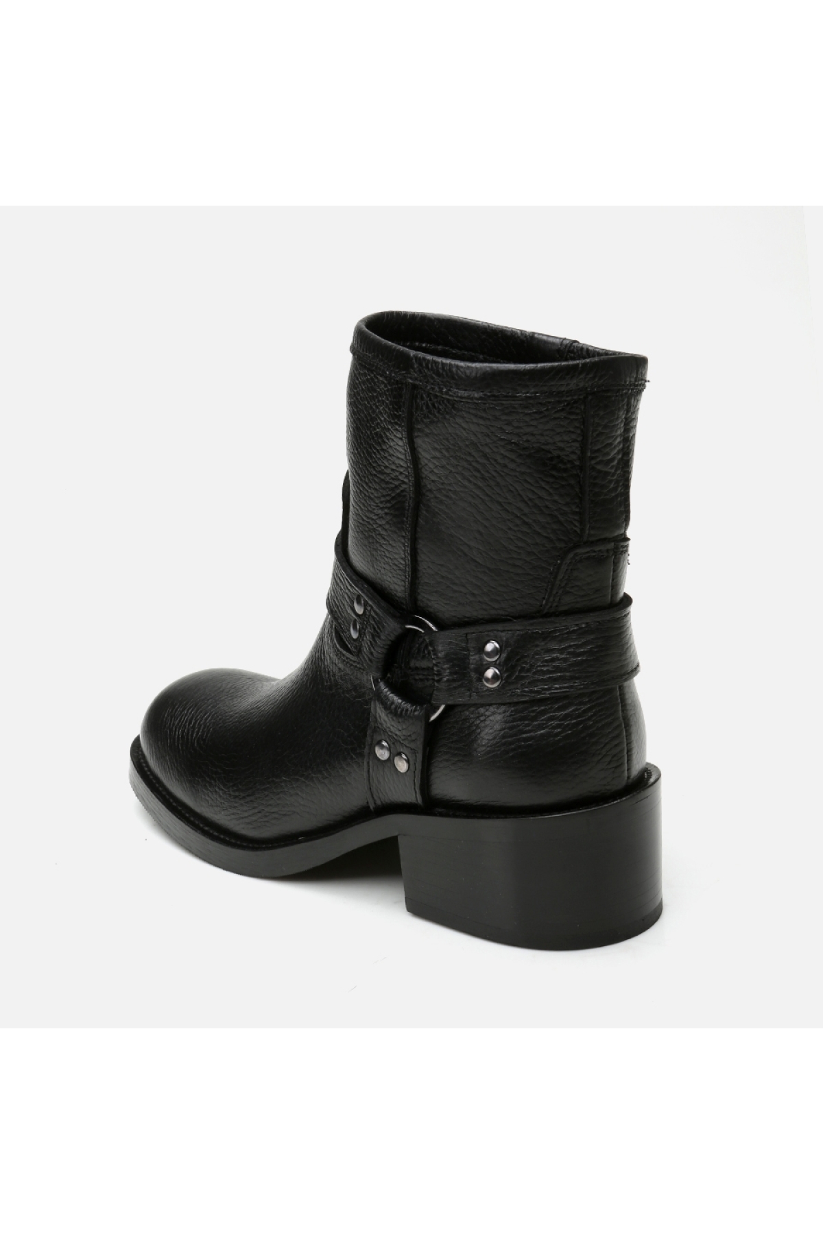 Hakiki Deri Siyah Kadın Western Topuklu Bot - Görsel 4
