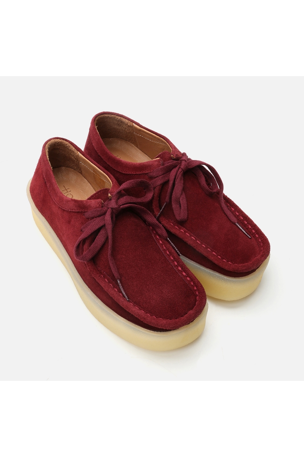 Hakiki Deri Bordo Kadın Oxford - Görsel 3