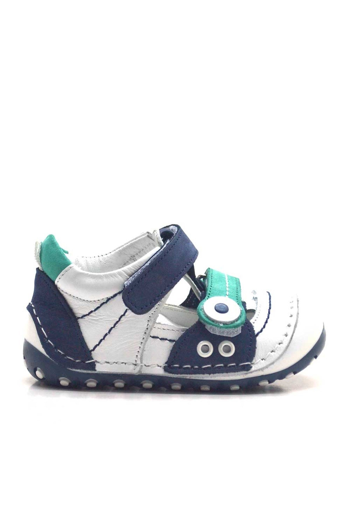 Hakiki Deri Lacivert Cırtlı Yazlık İlk Adım Ayakkabı - Görsel 3