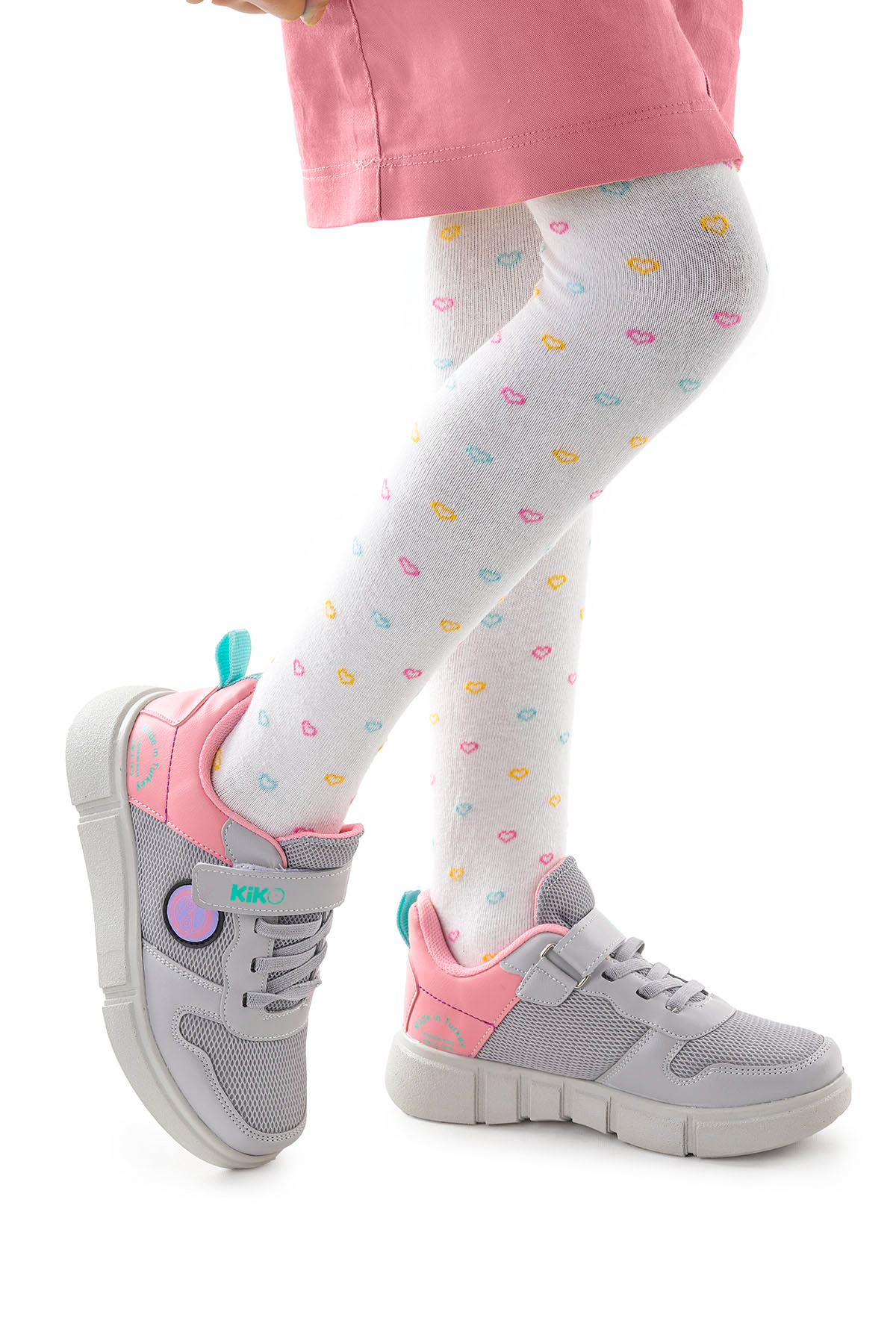 Cırtlı Fileli Kız Çocuk Spor Ayakkabı 3011 Buz - Şeker - Görsel 2