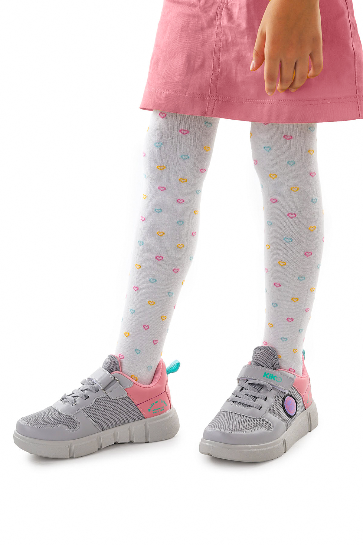 Cırtlı Fileli Kız Çocuk Spor Ayakkabı 3011 Buz - Şeker - Görsel 3