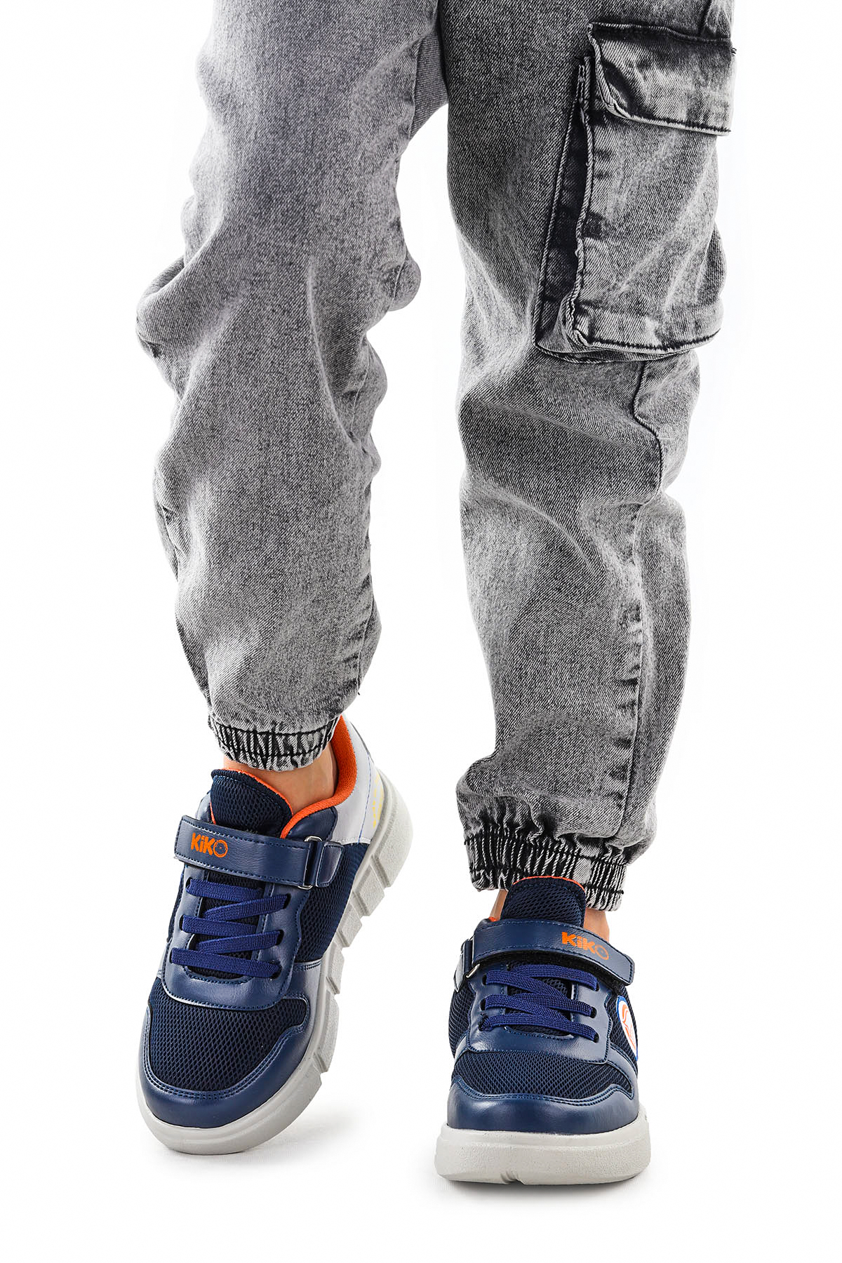 Nicce Cırtlı Fileli Erkek Çocuk Spor Ayakkabı Lacivert - Buz - Görsel 3