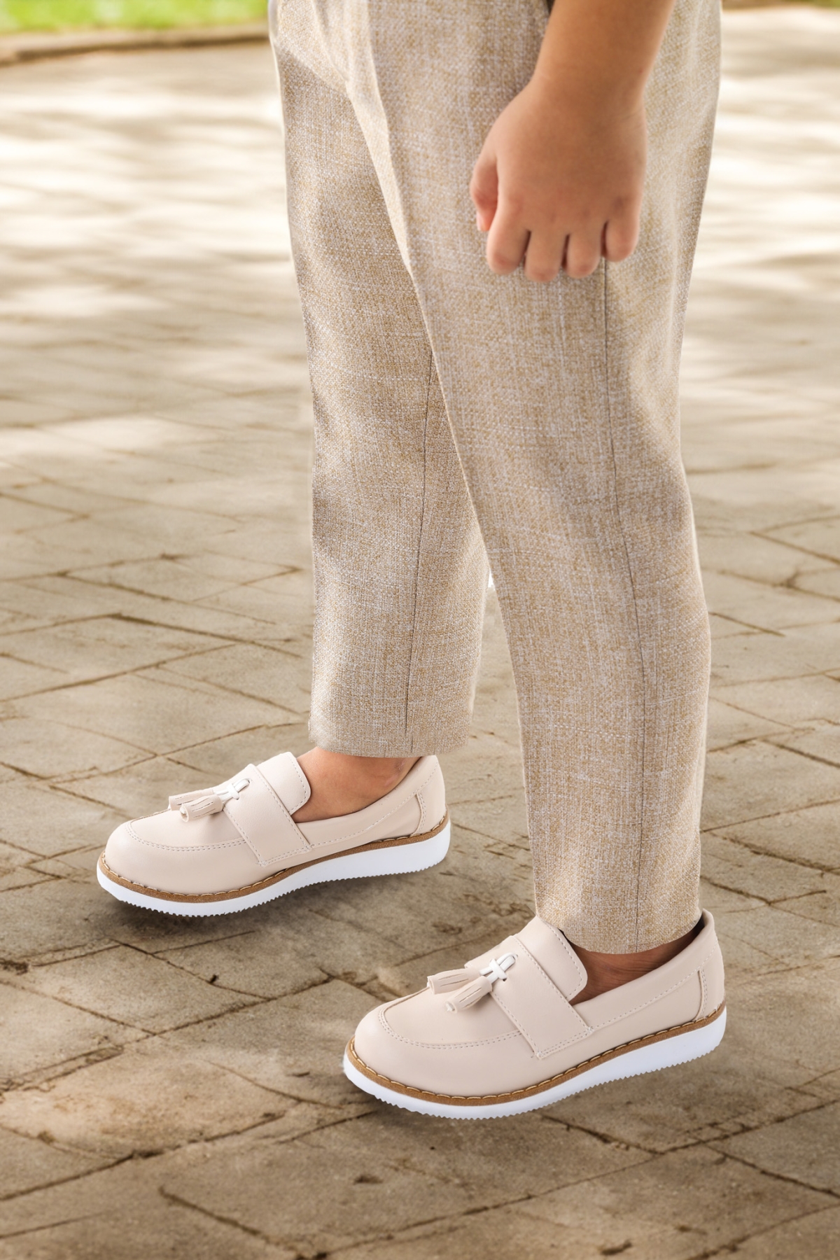 Cision Cilt Papyonlu Erkek Bebek Sünnet Ayakkabısı Krem - Görsel 4