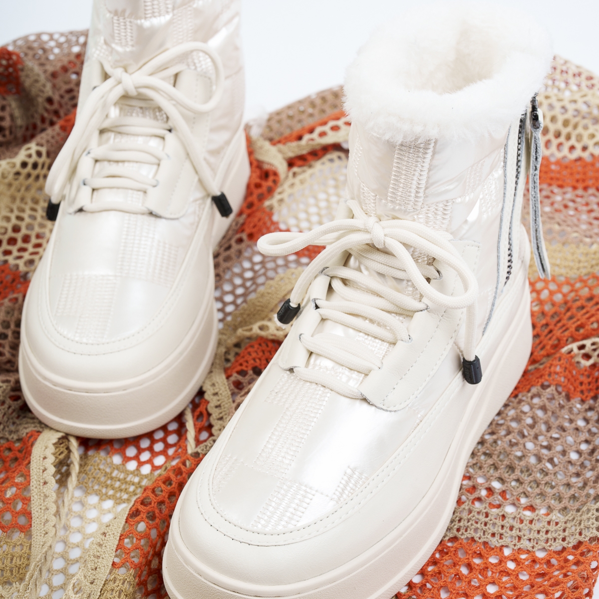 Violetta Su Geçirmez Kürklü Fermuarlı Kadın Kar Botu - Görsel 9