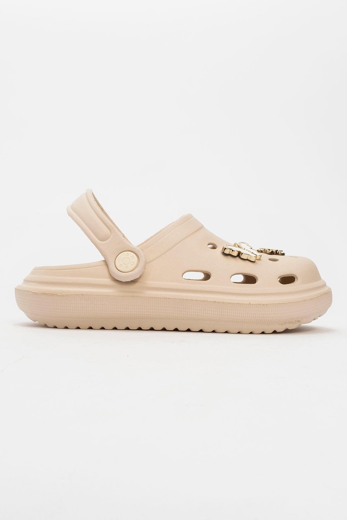 Çocuk Aksesuarlı Sabo Terlik 31-35 EKRU - Görsel 3