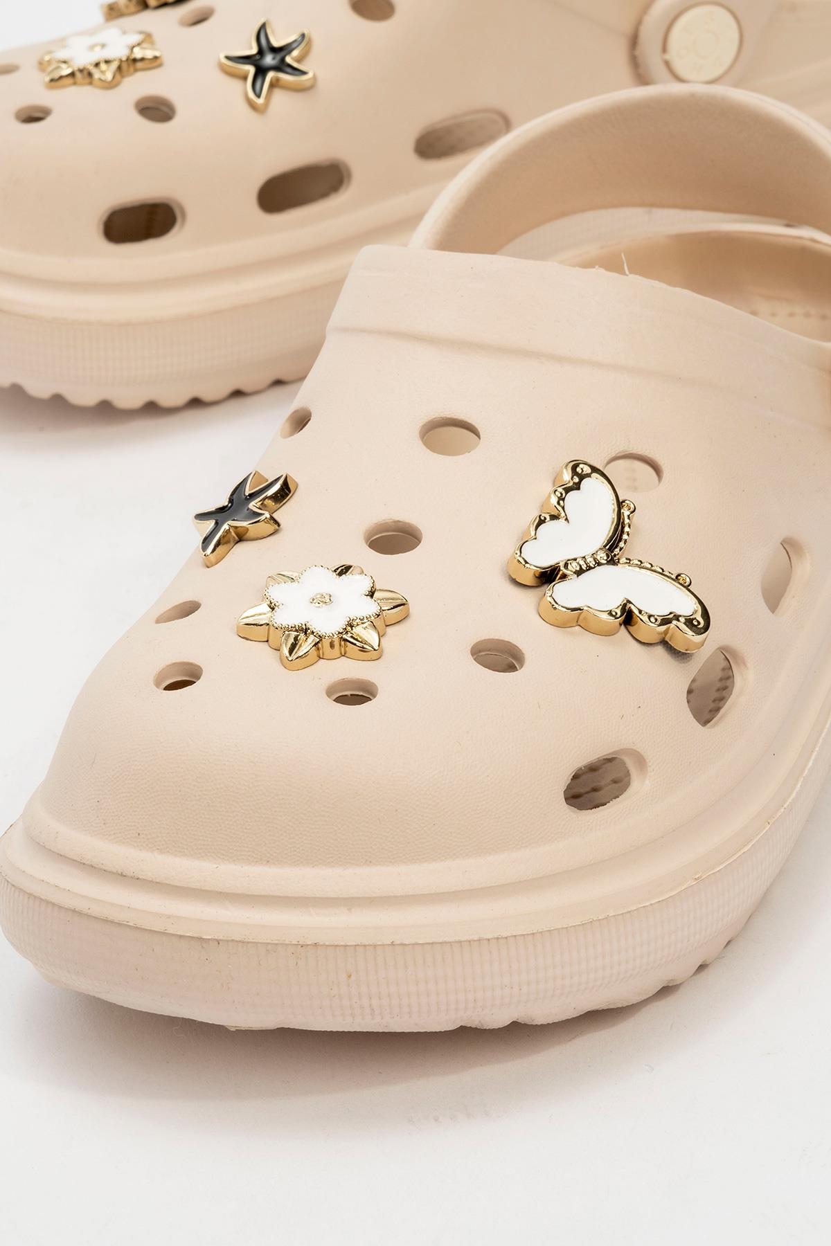 Çocuk Aksesuarlı Sabo Terlik 31-35 EKRU - Görsel 4