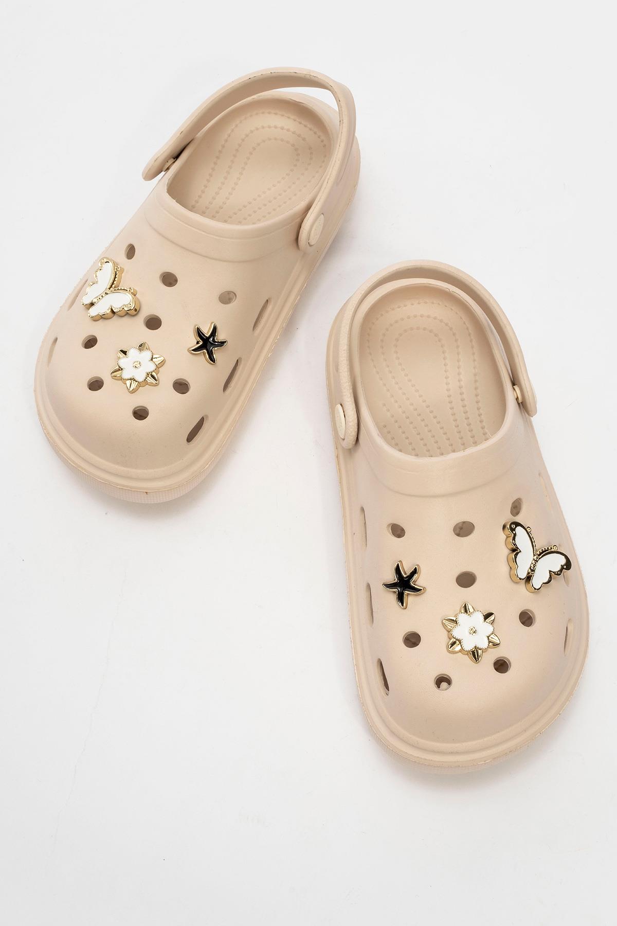 Çocuk Aksesuarlı Sabo Terlik 31-35 EKRU - Görsel 6