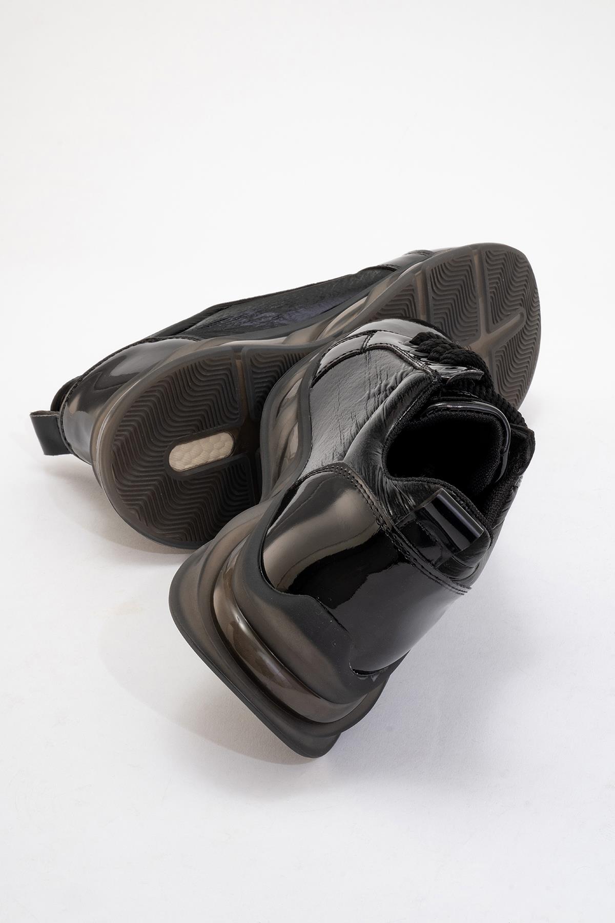 Bağcıklı Kadın Spor Ayakkabı SİYAH FÜME - Görsel 5