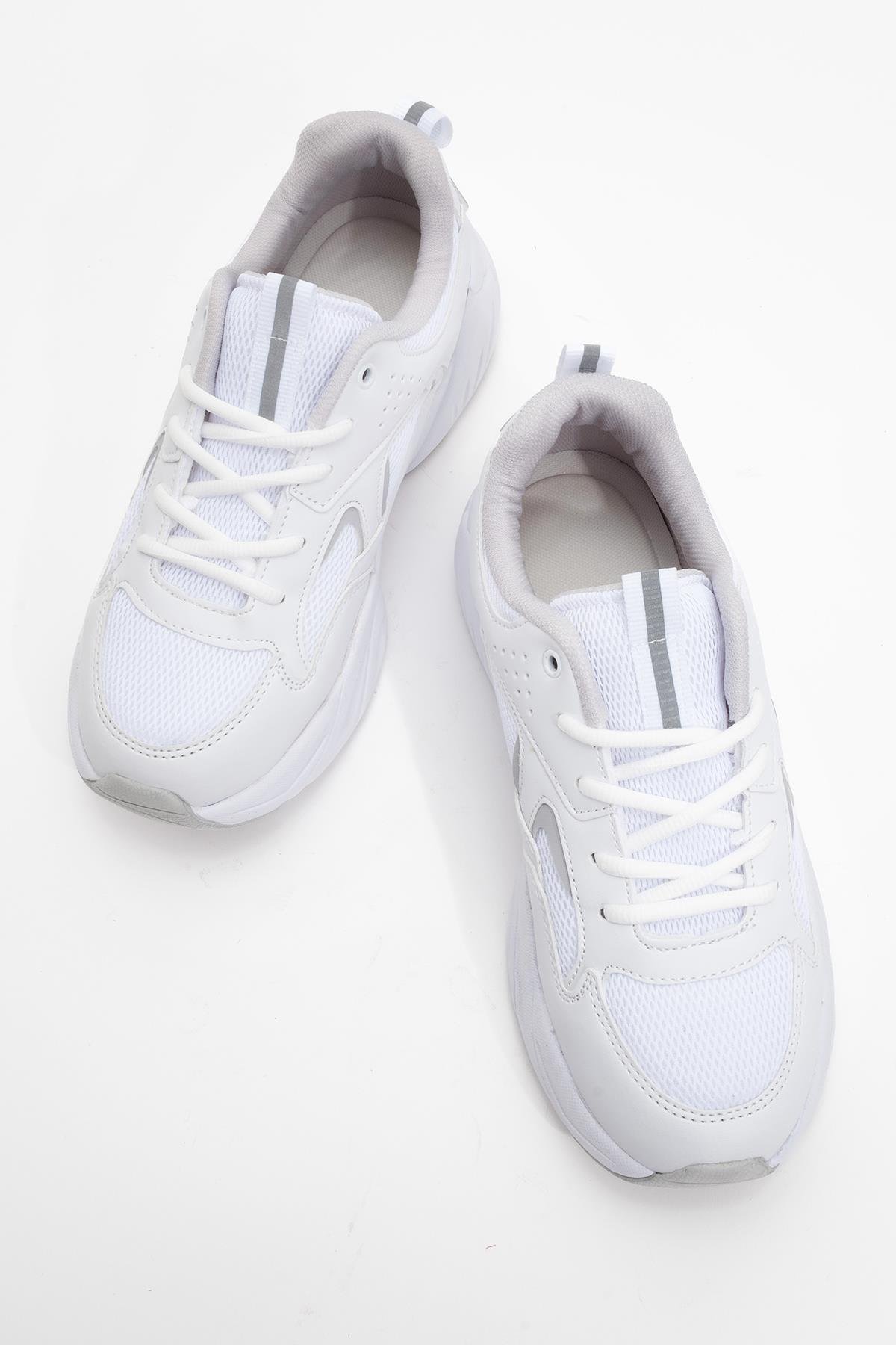 Kadın Bağcıklı Spor Ayakkabı BEYAZ BUZ - Görsel 6