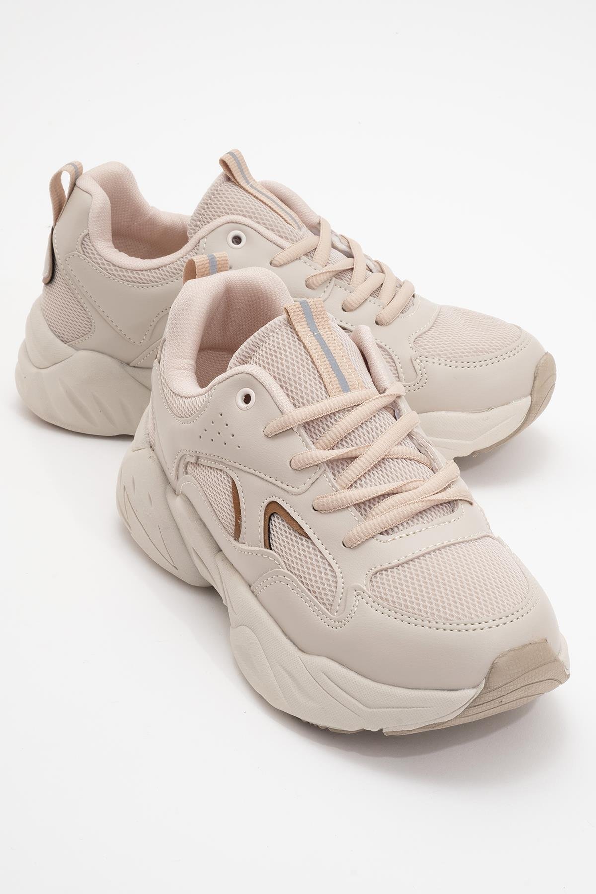 Kadın Bağcıklı Spor Ayakkabı BEJ TABA - Görsel 2