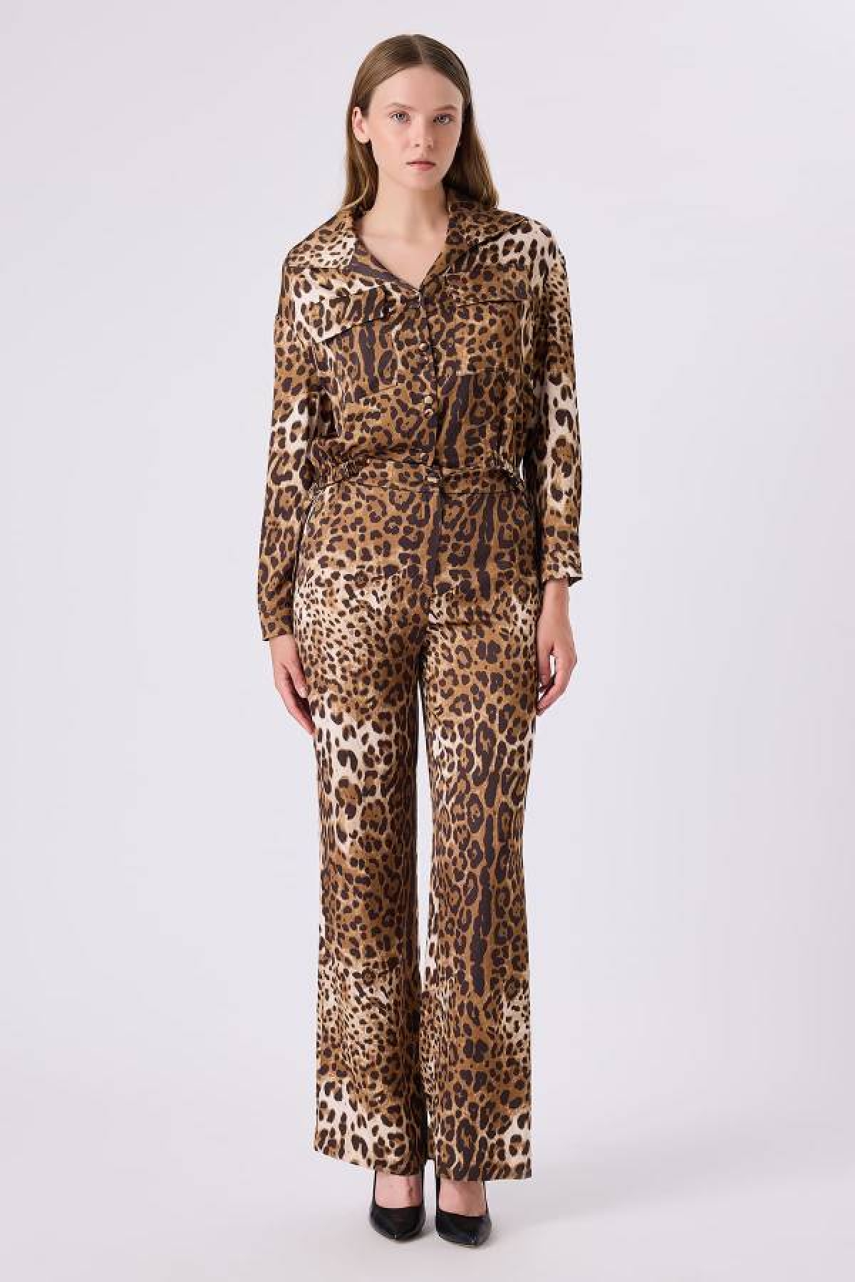 Leopar Desenli Dökümlü Pantolon 342112027