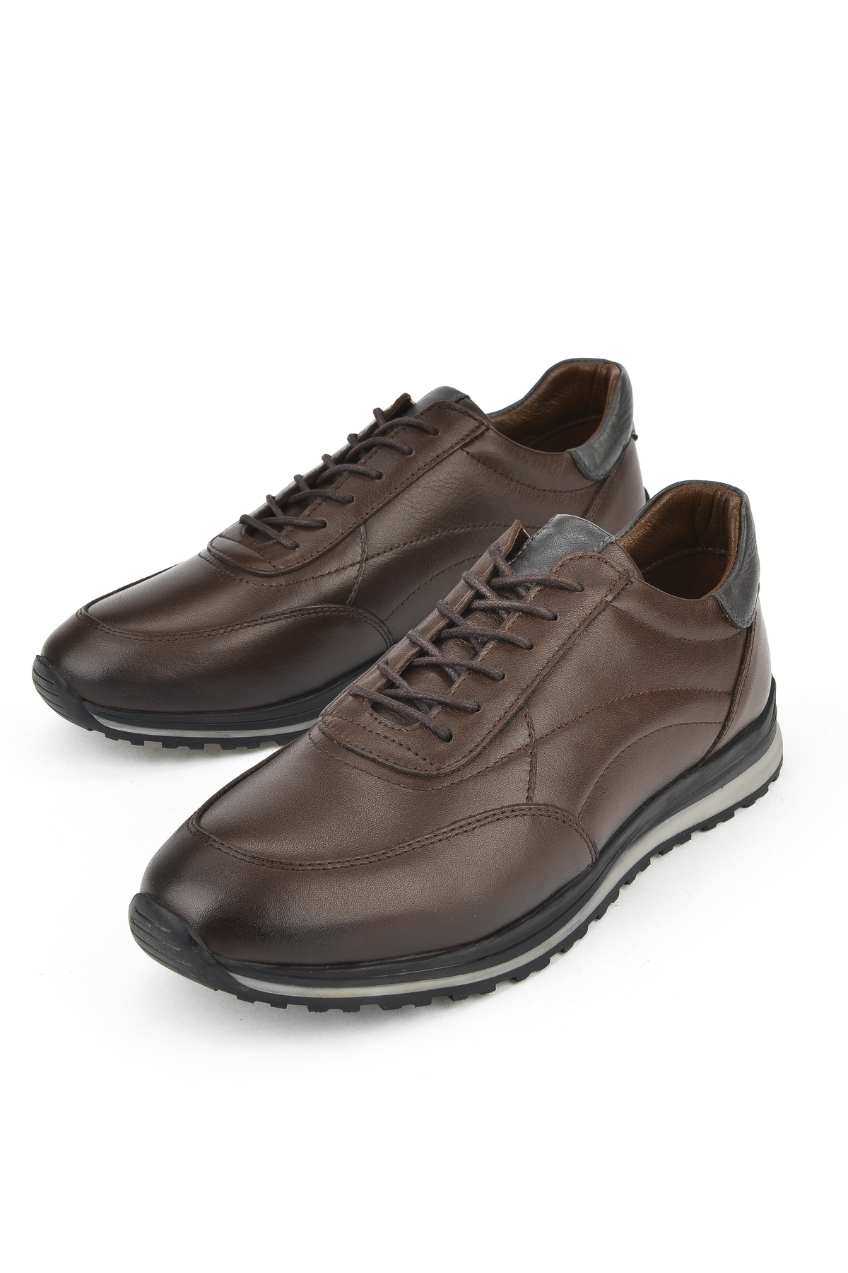 Erkek Hakiki Deri Sneaker 1511002Z415 Kahve - Görsel 6