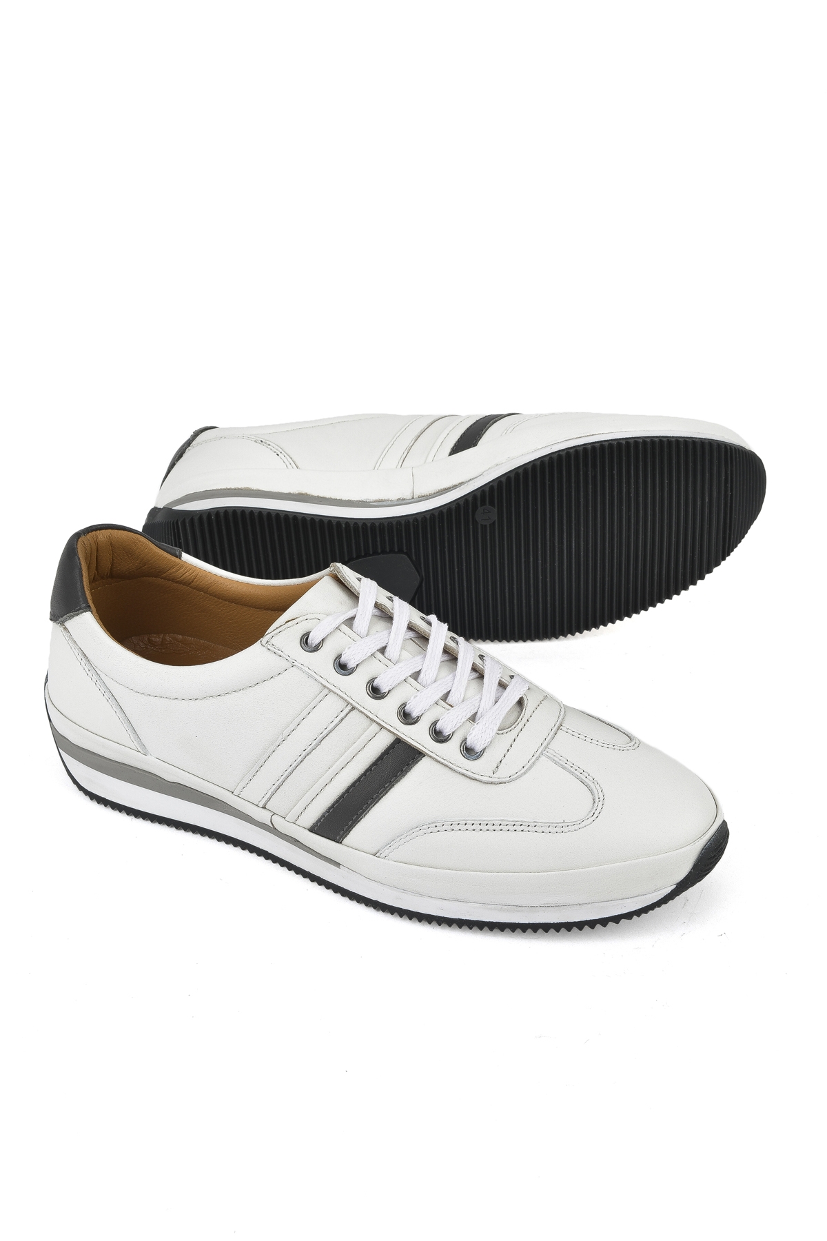 Erkek Hakiki Deri Sneaker 1511002Z060 Beyaz - Görsel 5