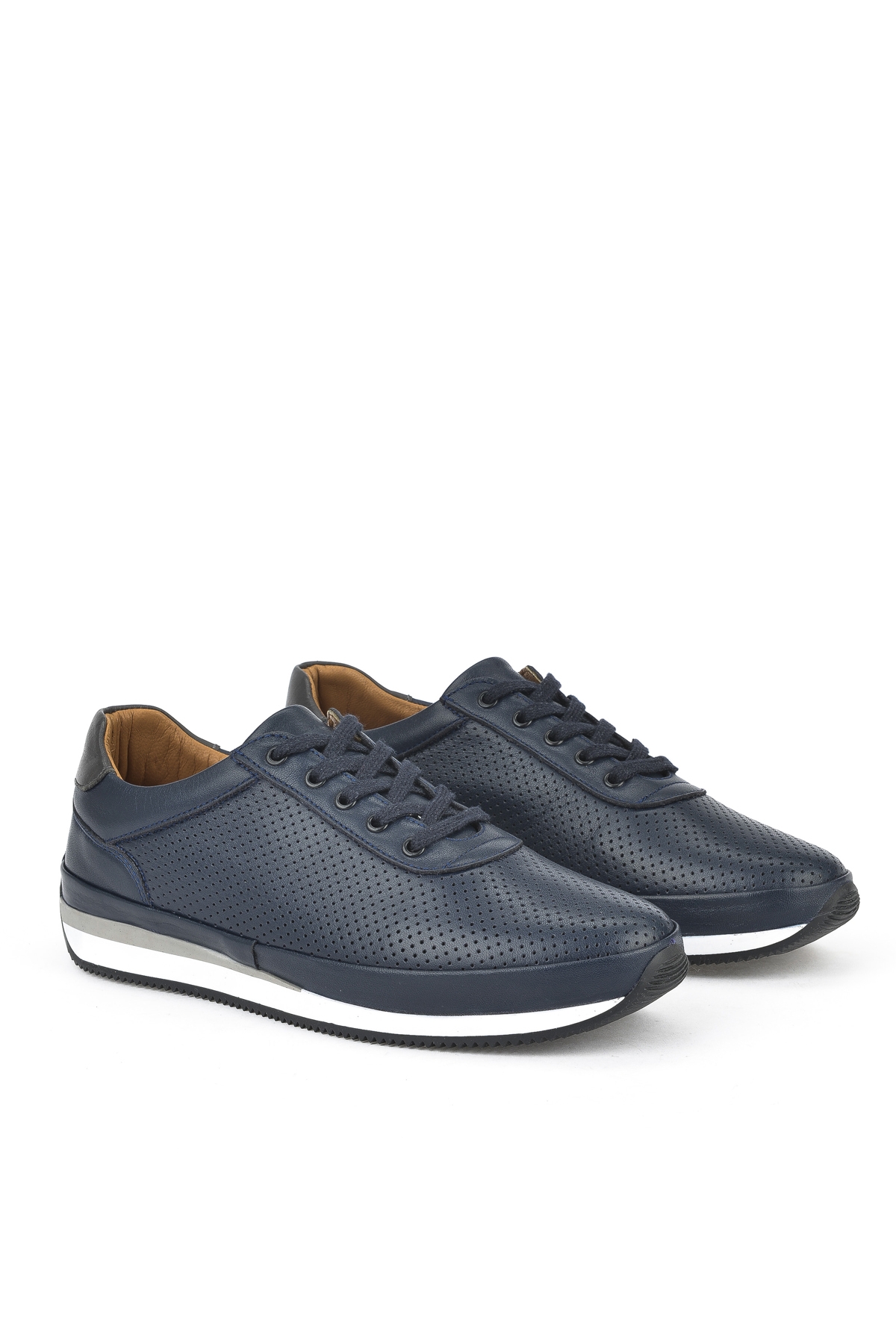 Erkek Hakiki Deri Sneaker 1511002Z063 Lacivert - Görsel 3