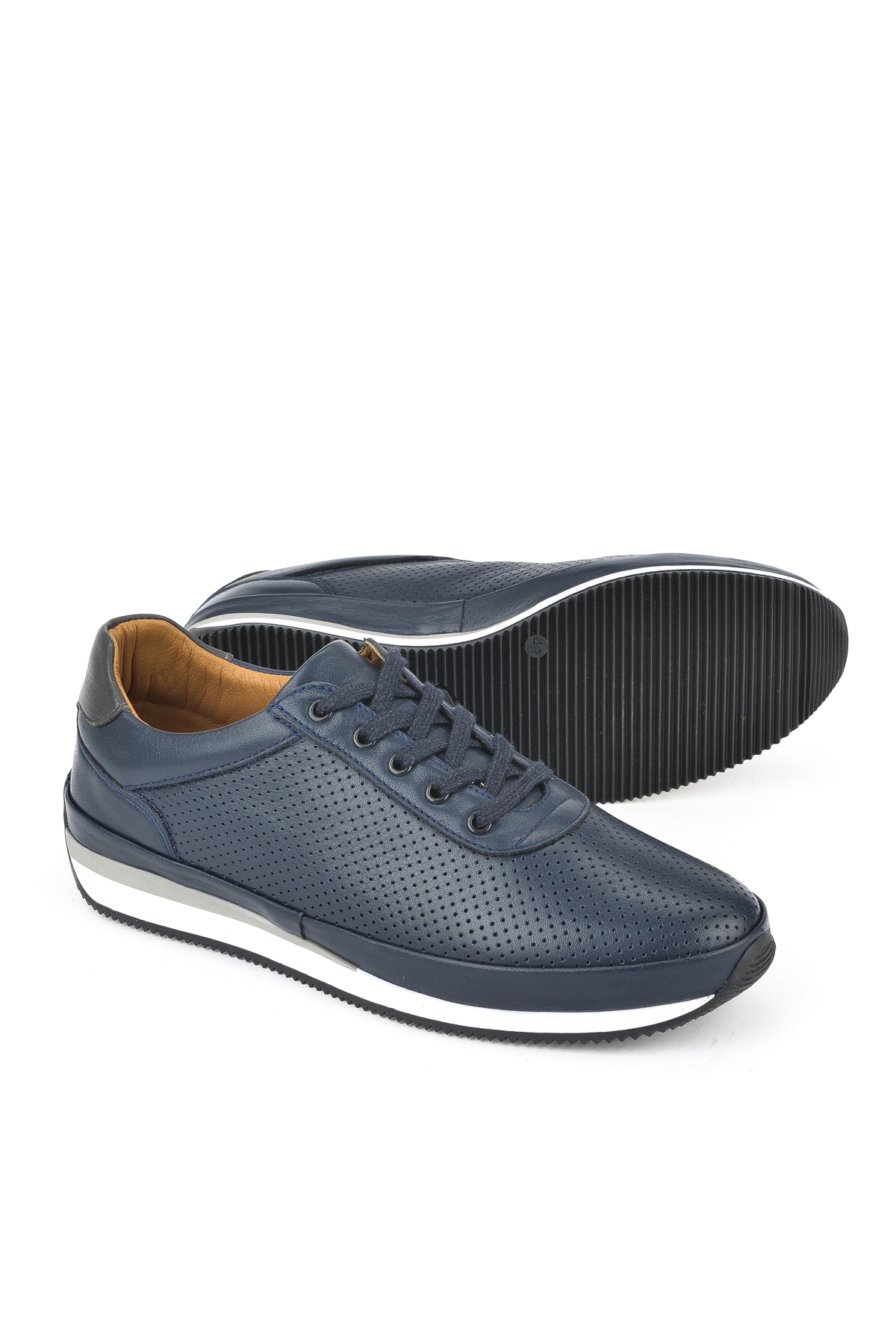 Erkek Hakiki Deri Sneaker 1511002Z063 Lacivert - Görsel 5