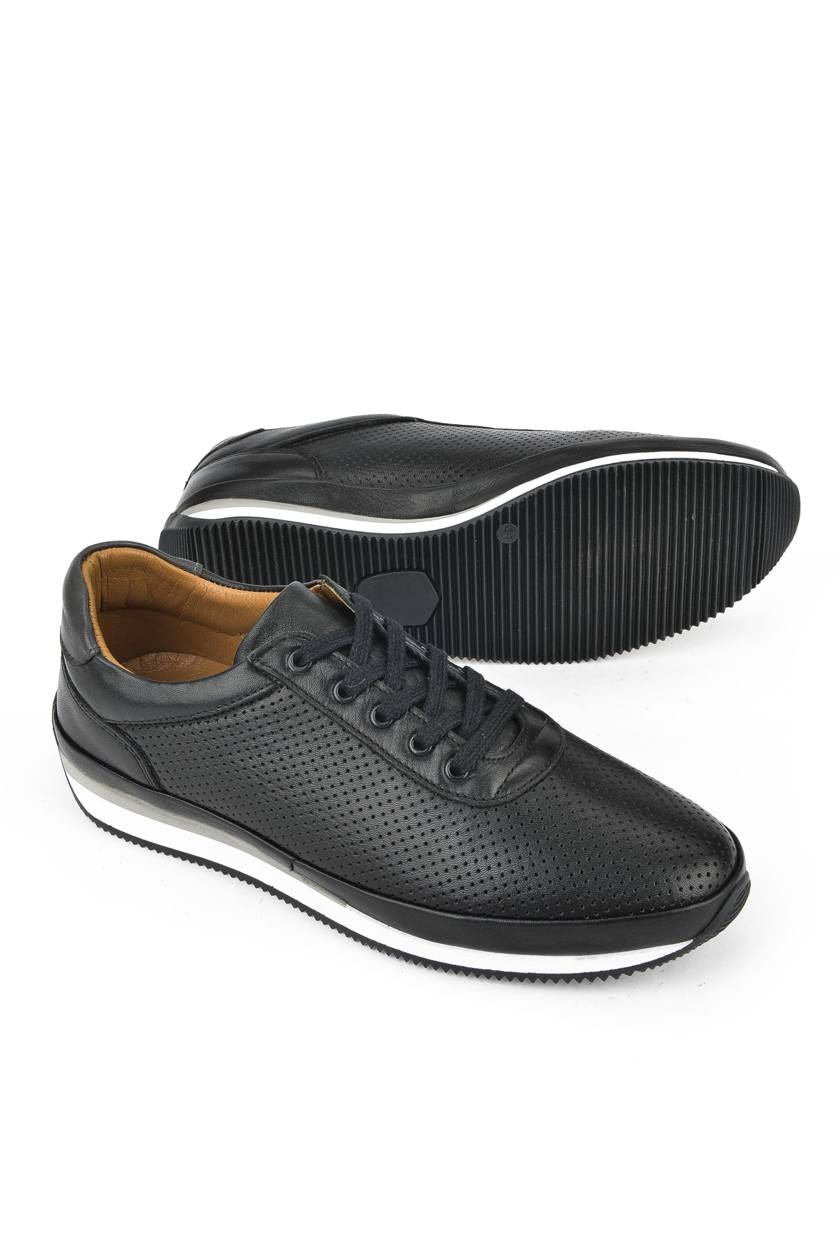 Erkek Hakiki Deri Sneaker 1511002Z063 Siyah - Görsel 5