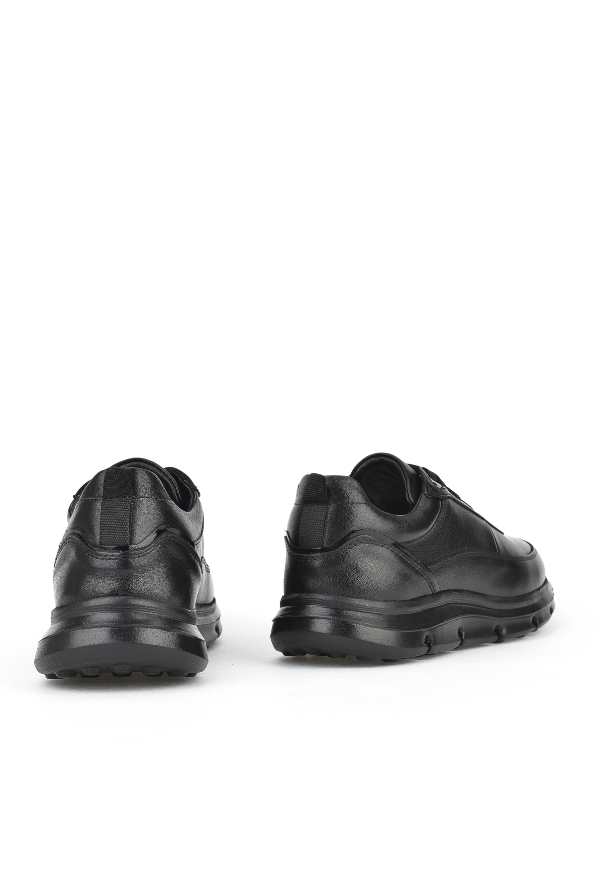 Erkek Hakiki Deri Sneaker 151983ZF902 Siyah - Görsel 4