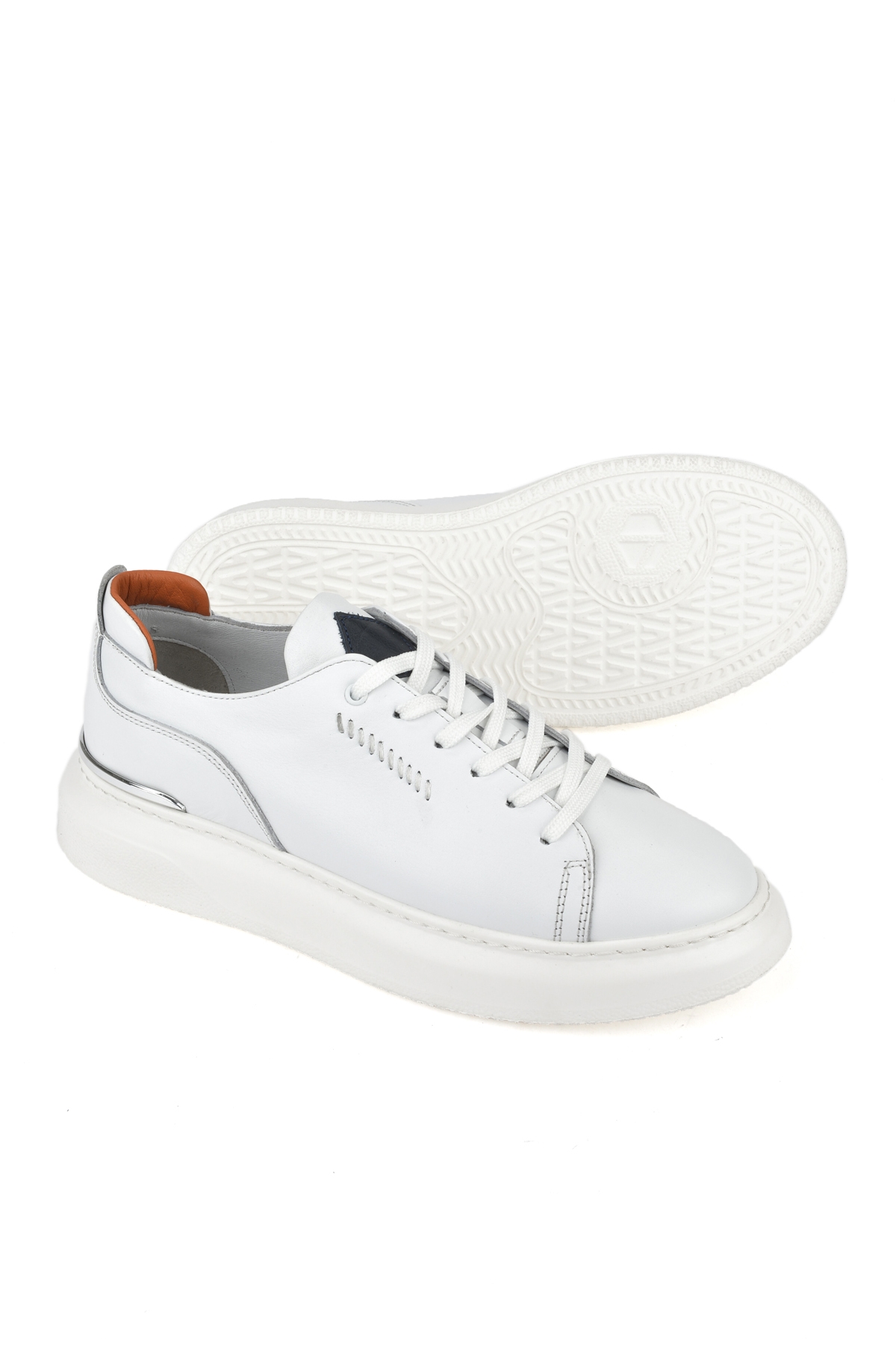 Erkek Hakiki Deri Sneaker 151987Z024 Beyaz - Görsel 5