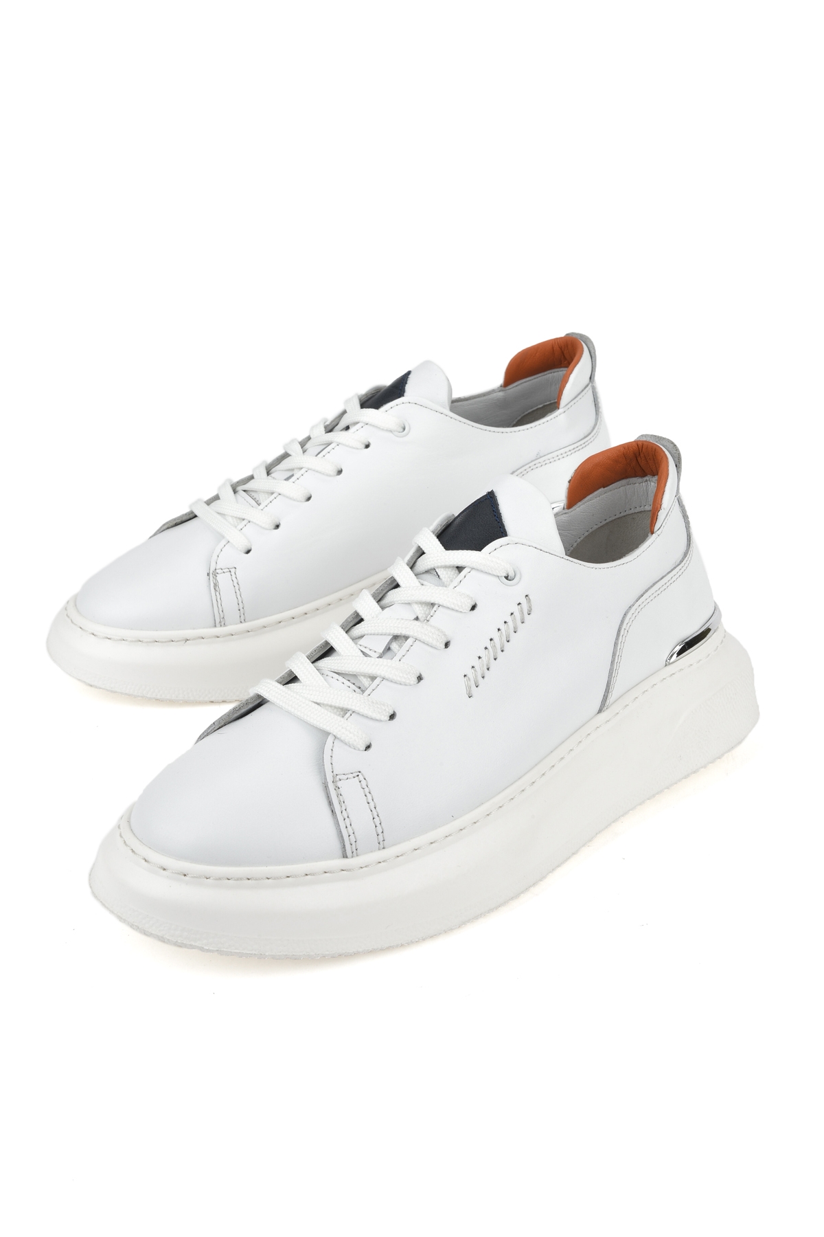 Erkek Hakiki Deri Sneaker 151987Z024 Beyaz - Görsel 6