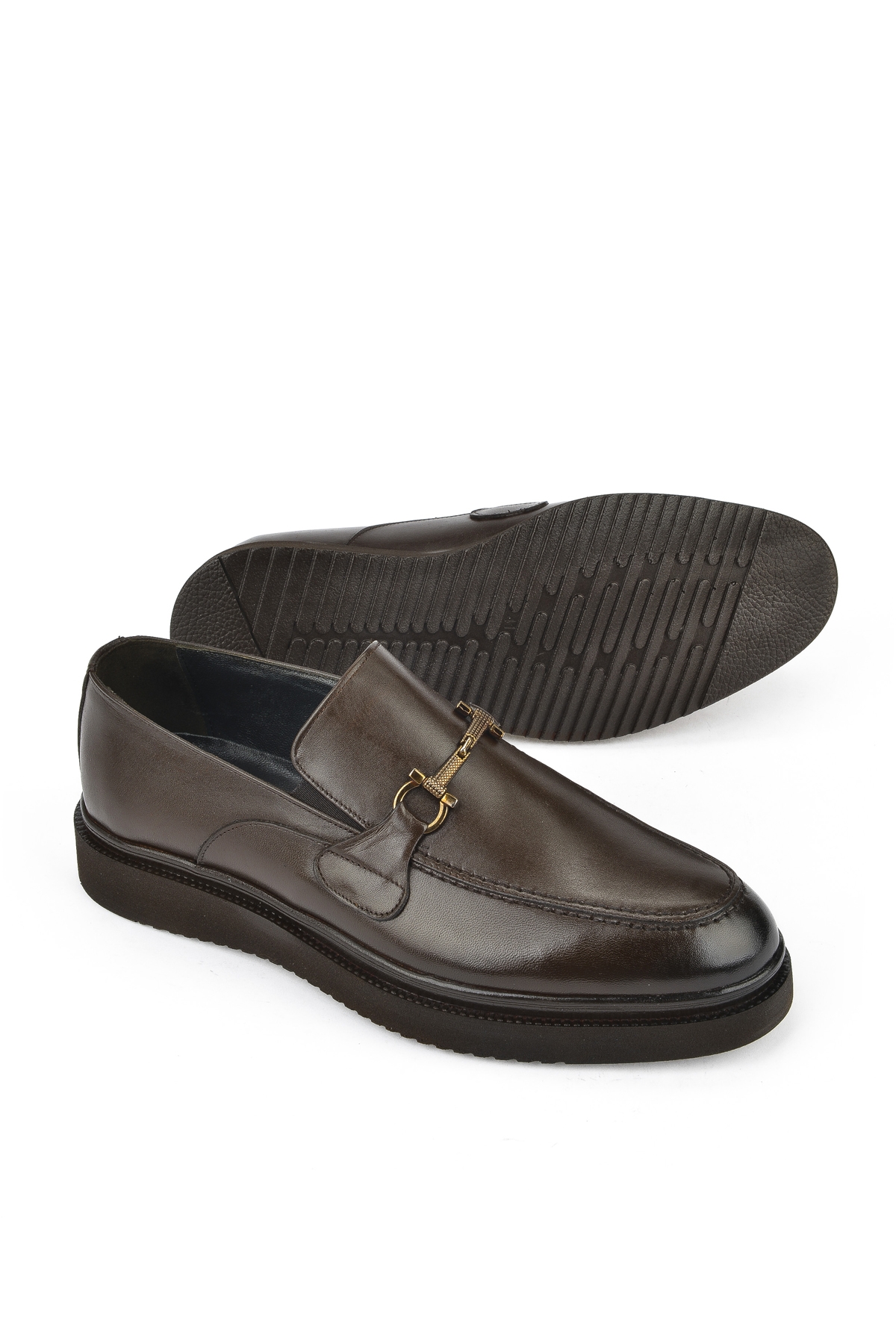 Erkek Hakiki Deri Klasik Ayakkabı 15148Z872 Kahve - Görsel 5