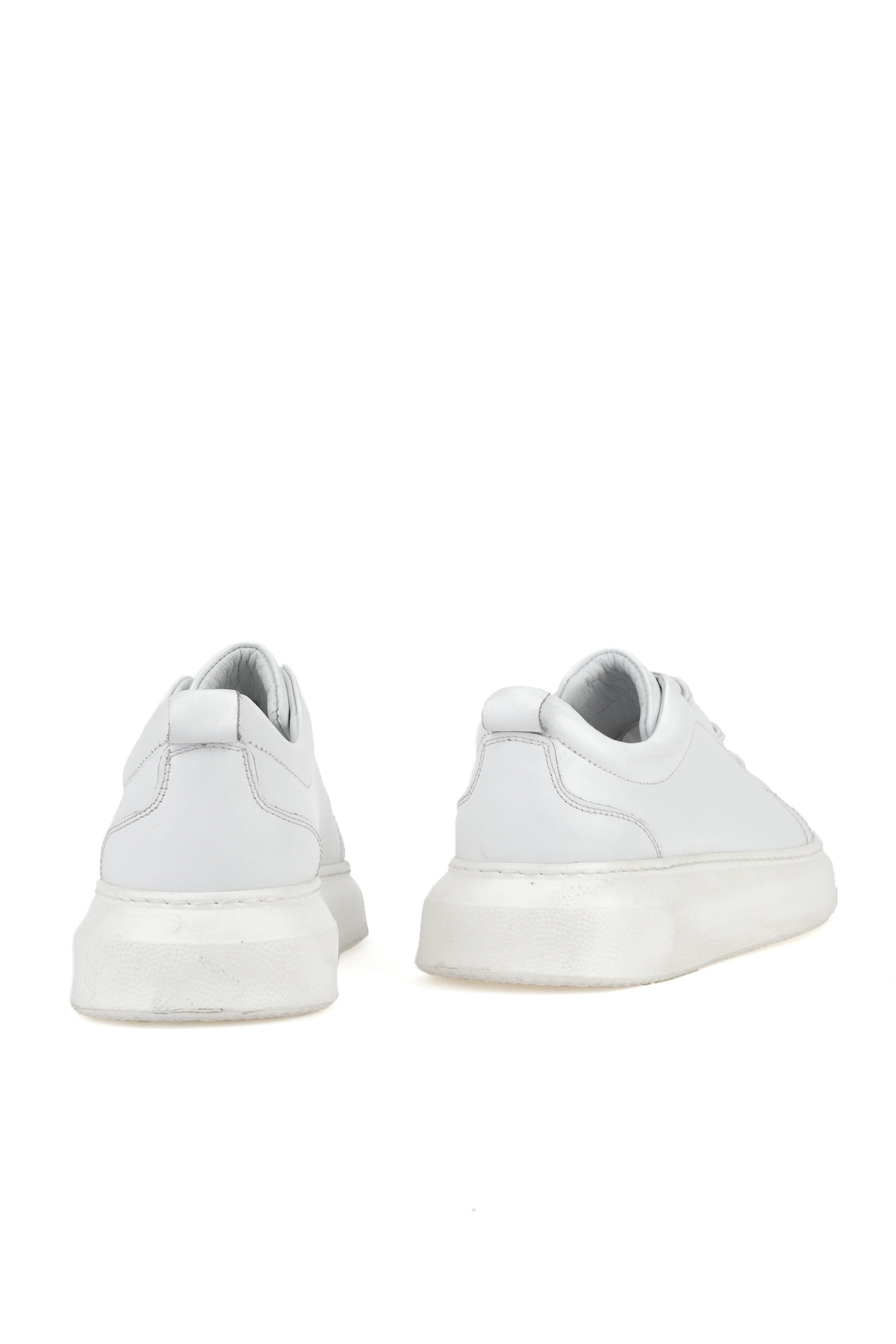 Erkek Hakiki Deri Sneaker 151987Z133 Beyaz - Görsel 4