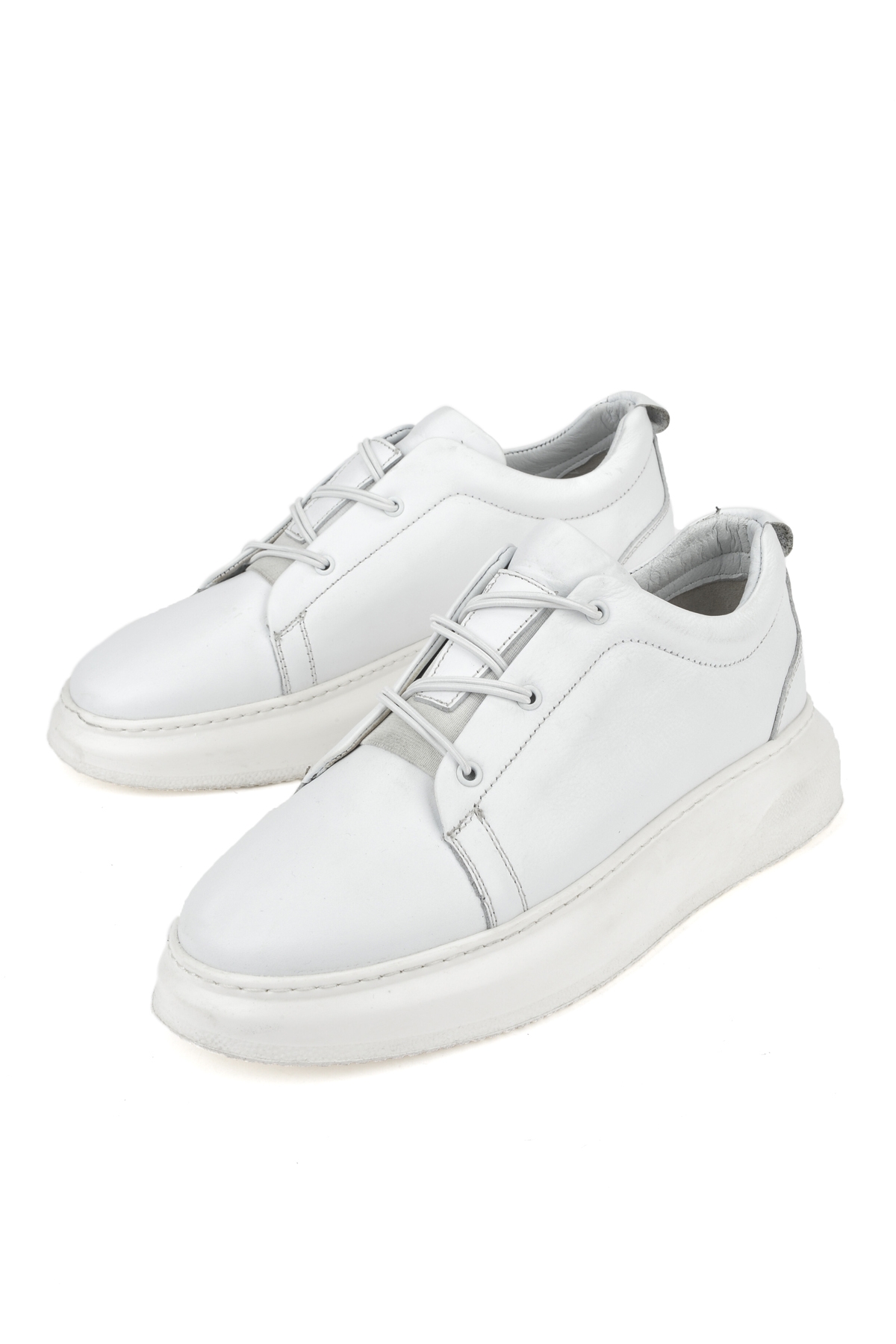 Erkek Hakiki Deri Sneaker 151987Z133 Beyaz - Görsel 6