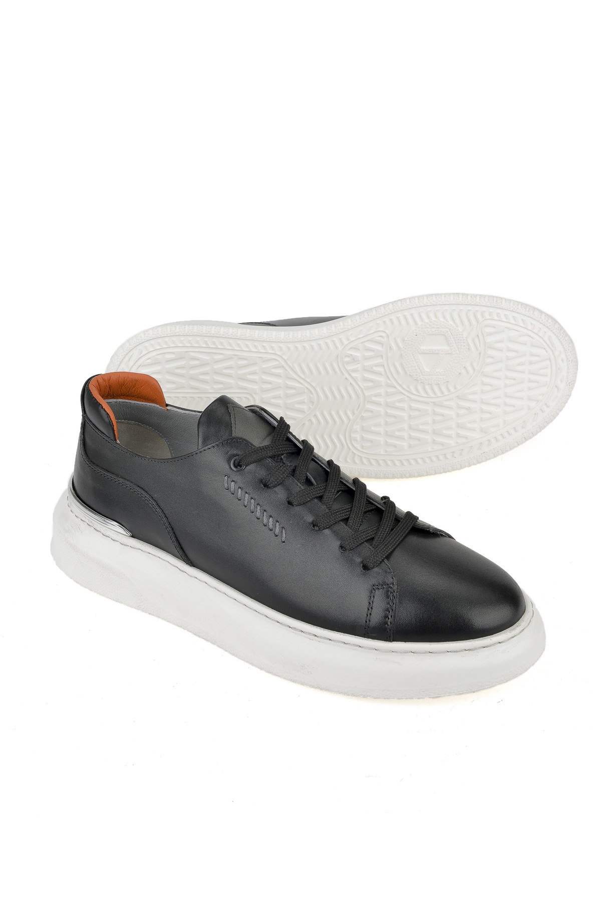 Erkek Hakiki Deri Sneaker 151987Z024 Siyah - Görsel 5