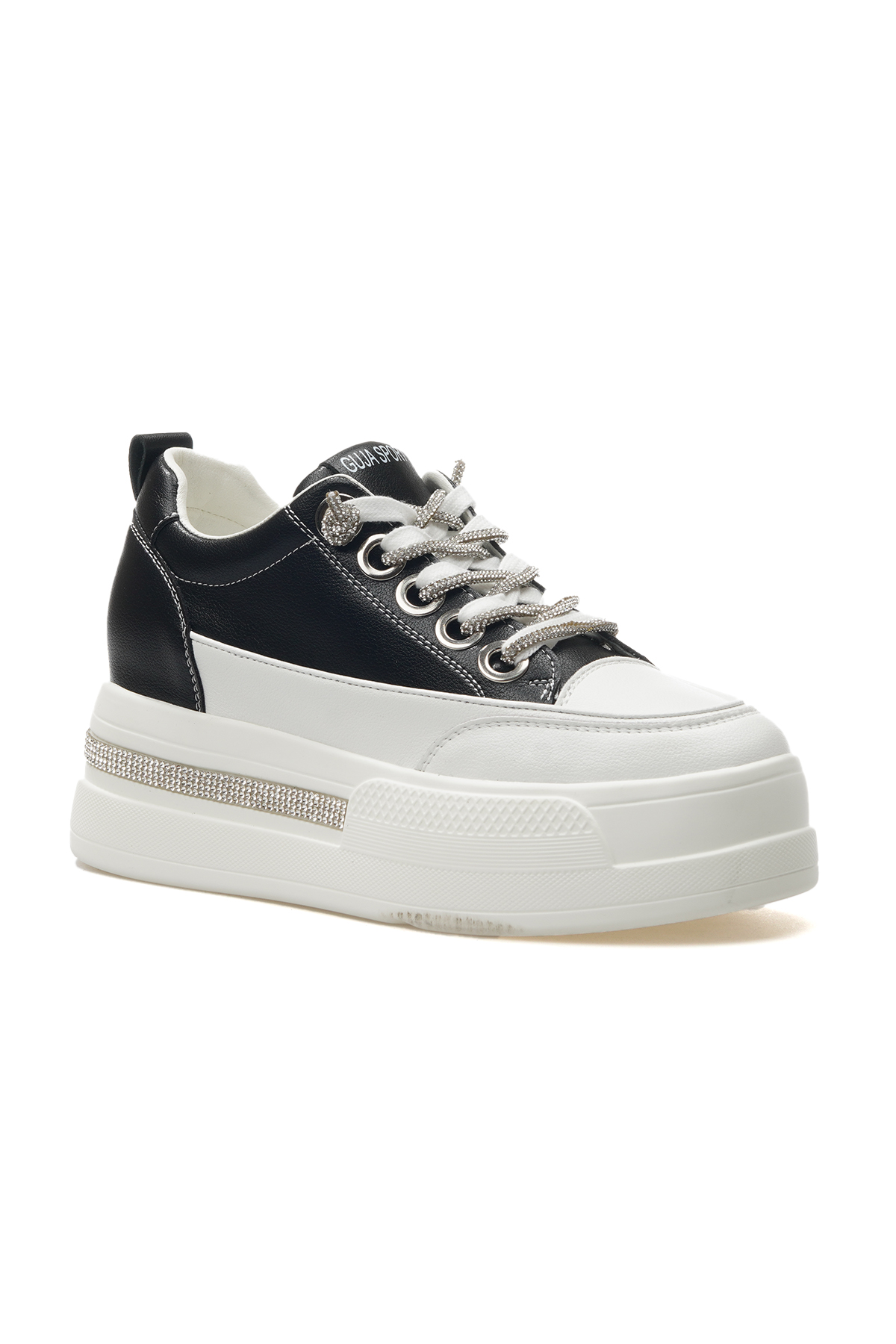 Kadın Taş Detaylı Gizli Dolgu Topuk Sneaker Günlük Ayakkabı 25y 25y492 Z Siyah - Görsel 5