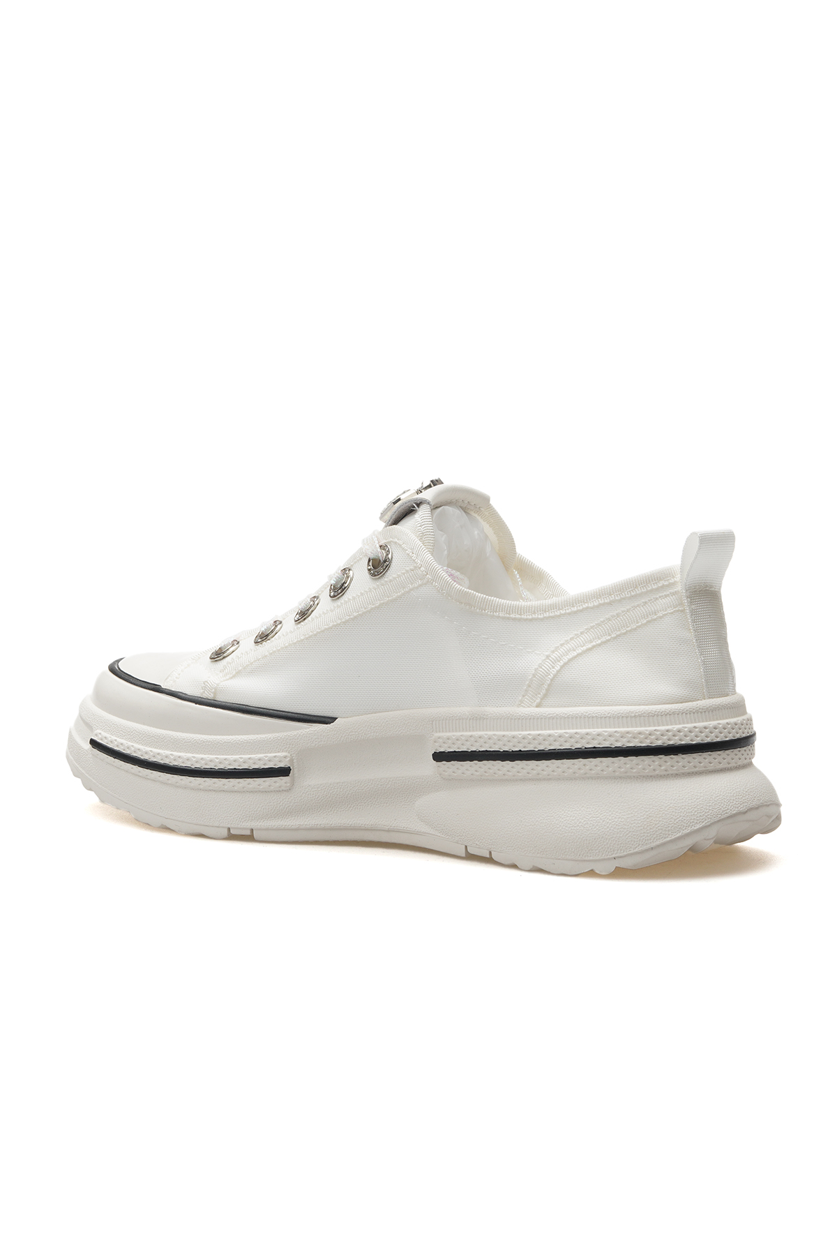 Kadın Taş Detaylı Sneaker Günlük Ayakkabı 25y 25y389 Z Beyaz - Görsel 4