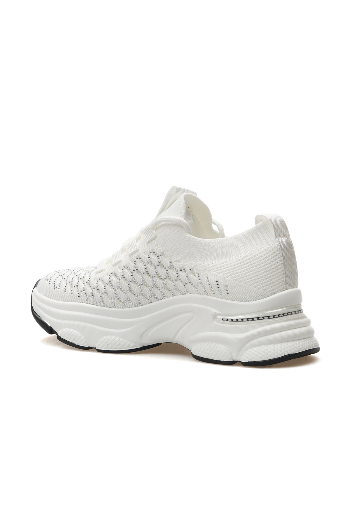 Kadın Taş Detaylı Sneaker Günlük Ayakkabı 25y 25y309-3 Z Beyaz - Görsel 4