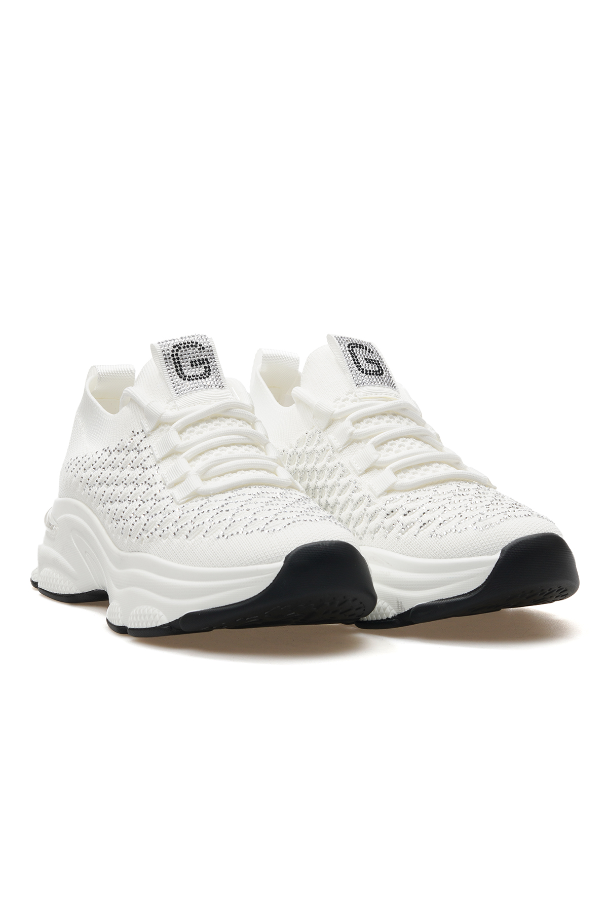 Kadın Taş Detaylı Sneaker Günlük Ayakkabı 25y 25y309-3 Z Beyaz - Görsel 6