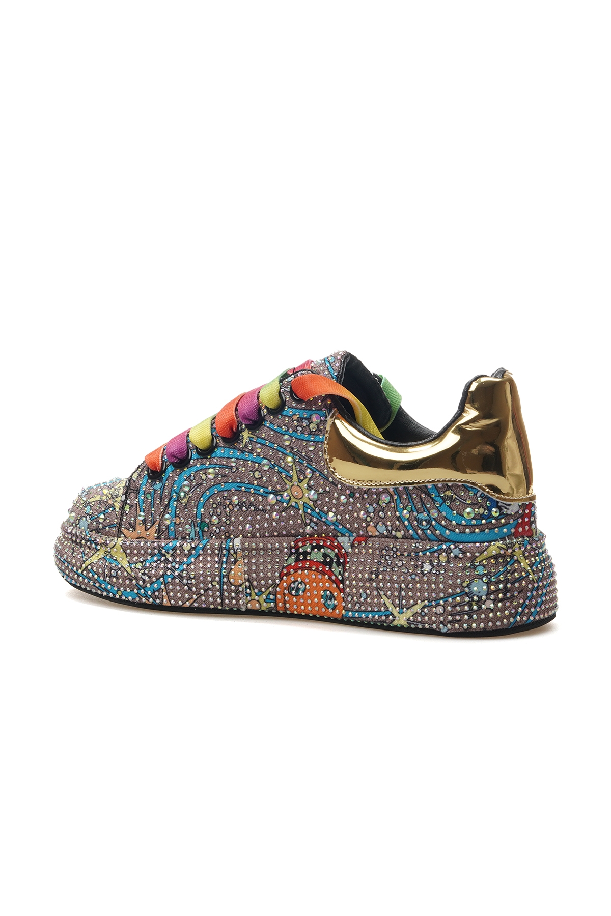 Kadın Taş Detaylı Senaker Günlük Ayakkabı 25y 25y451-1 Z Yeşil - Görsel 4