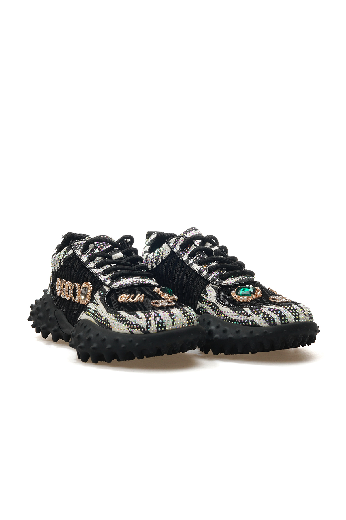 Kadın Taş Detaylı Sneaker Günlük Ayakkabı 25y 25y338 Z Siyah - Görsel 6