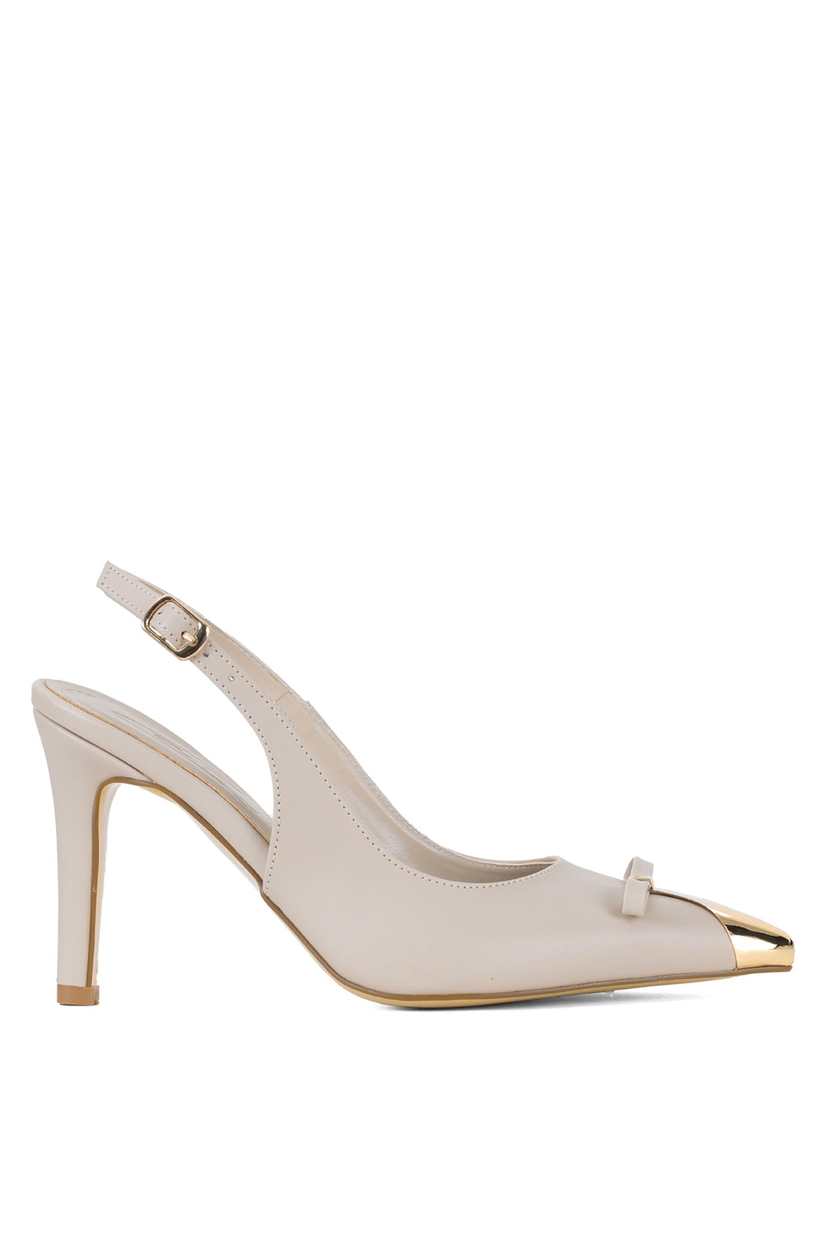 Elit CMR25882C Kadın Klasik Topuklu Ayakkabı Bej - Görsel 2