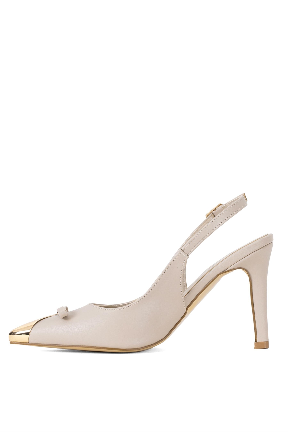 Elit CMR25882C Kadın Klasik Topuklu Ayakkabı Bej - Görsel 4