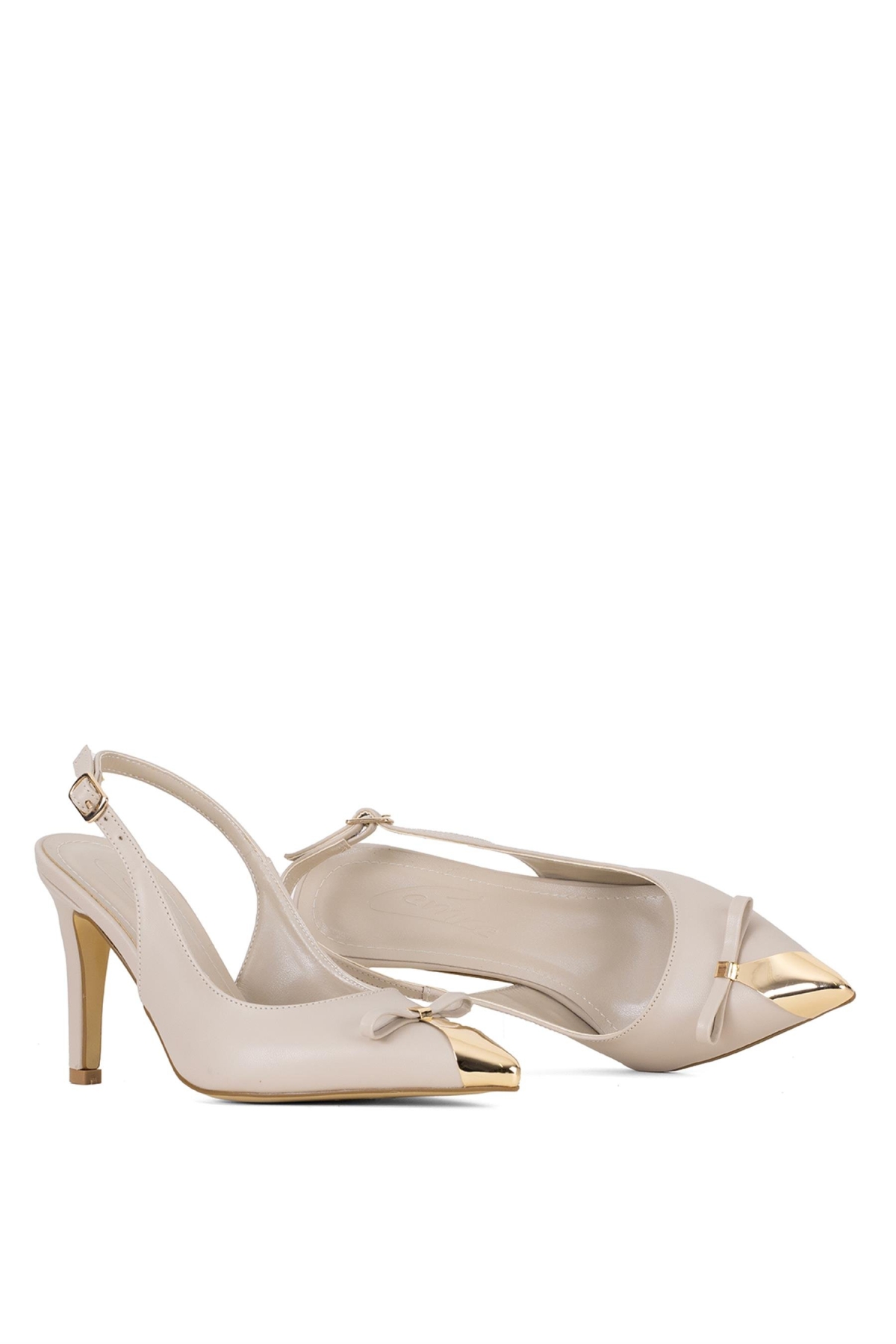 Elit CMR25882C Kadın Klasik Topuklu Ayakkabı Bej - Görsel 5