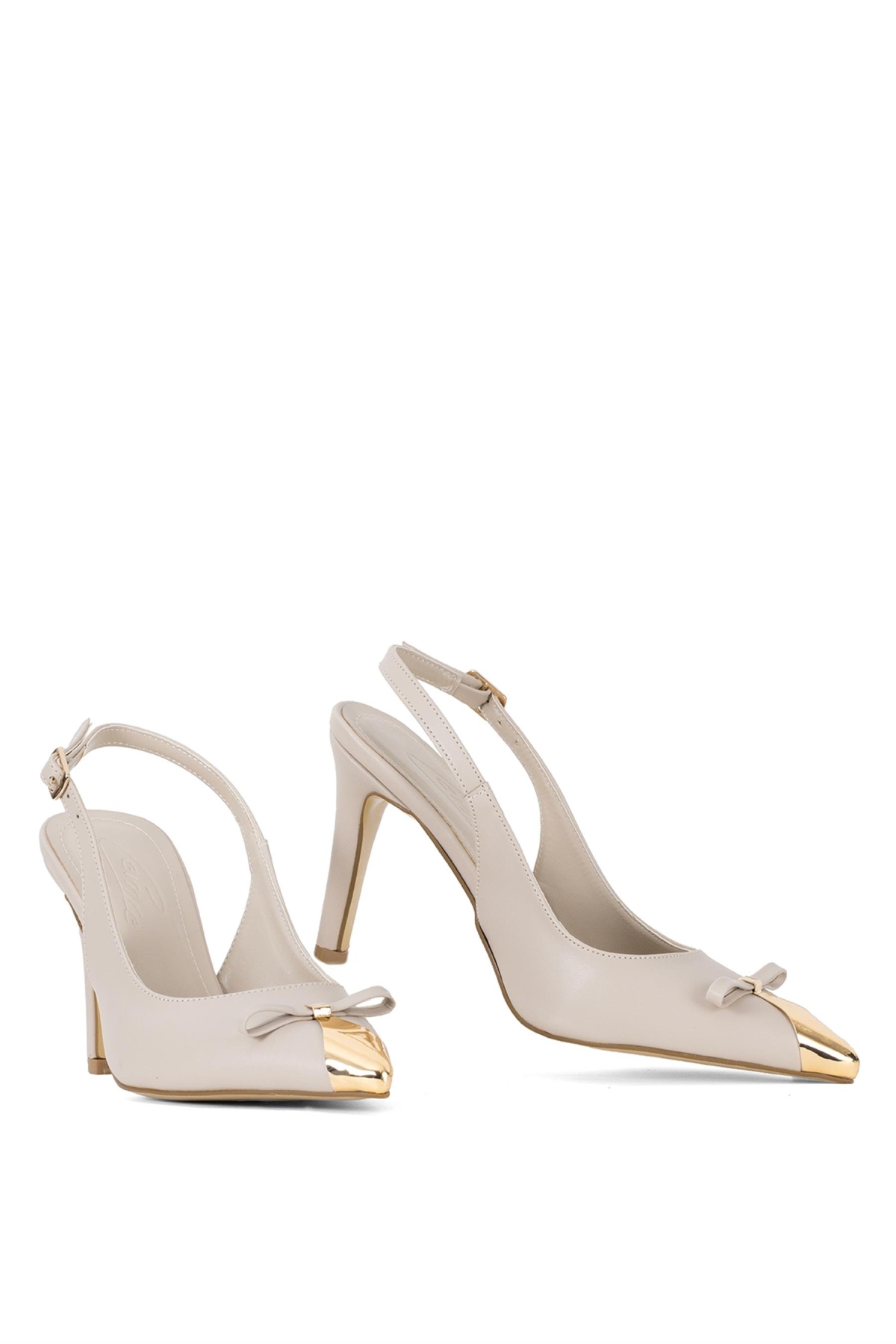 Elit CMR25882C Kadın Klasik Topuklu Ayakkabı Bej - Görsel 6