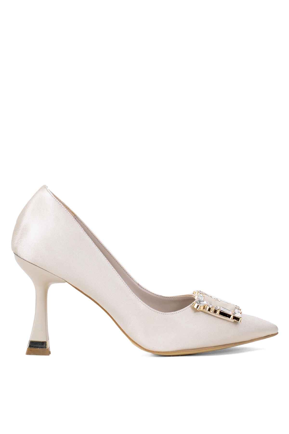 Elit Brk326S Kadın Tokalı Klasik Topuklu Ayakkabı Ten - Görsel 2