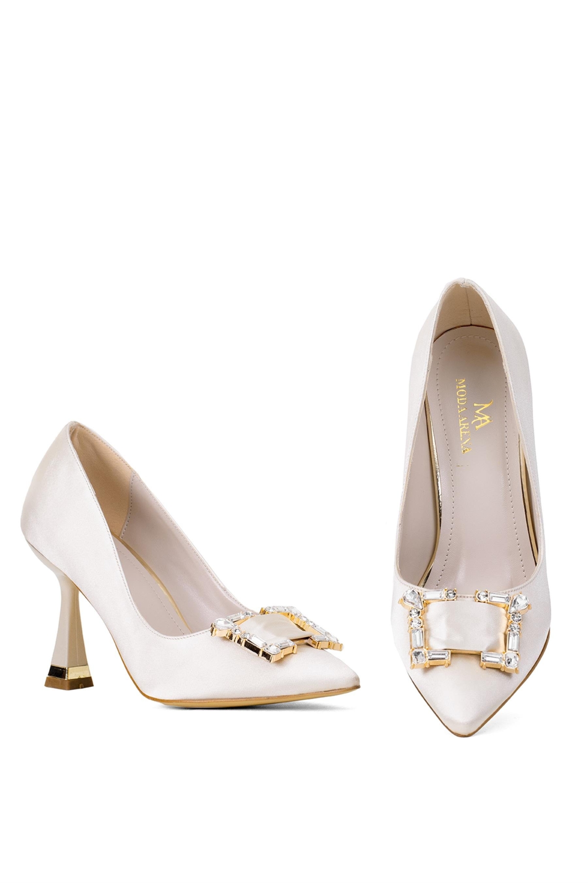 Elit Brk326S Kadın Tokalı Klasik Topuklu Ayakkabı Ten - Görsel 5