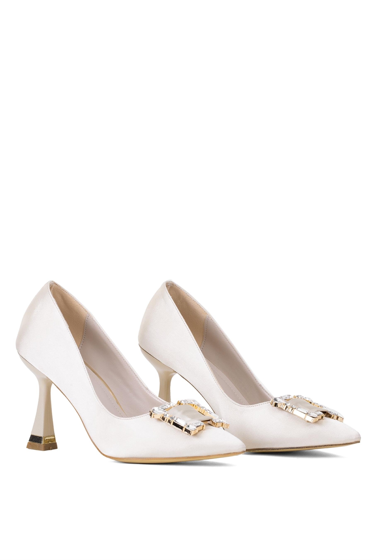 Elit Brk326S Kadın Tokalı Klasik Topuklu Ayakkabı Ten - Görsel 6