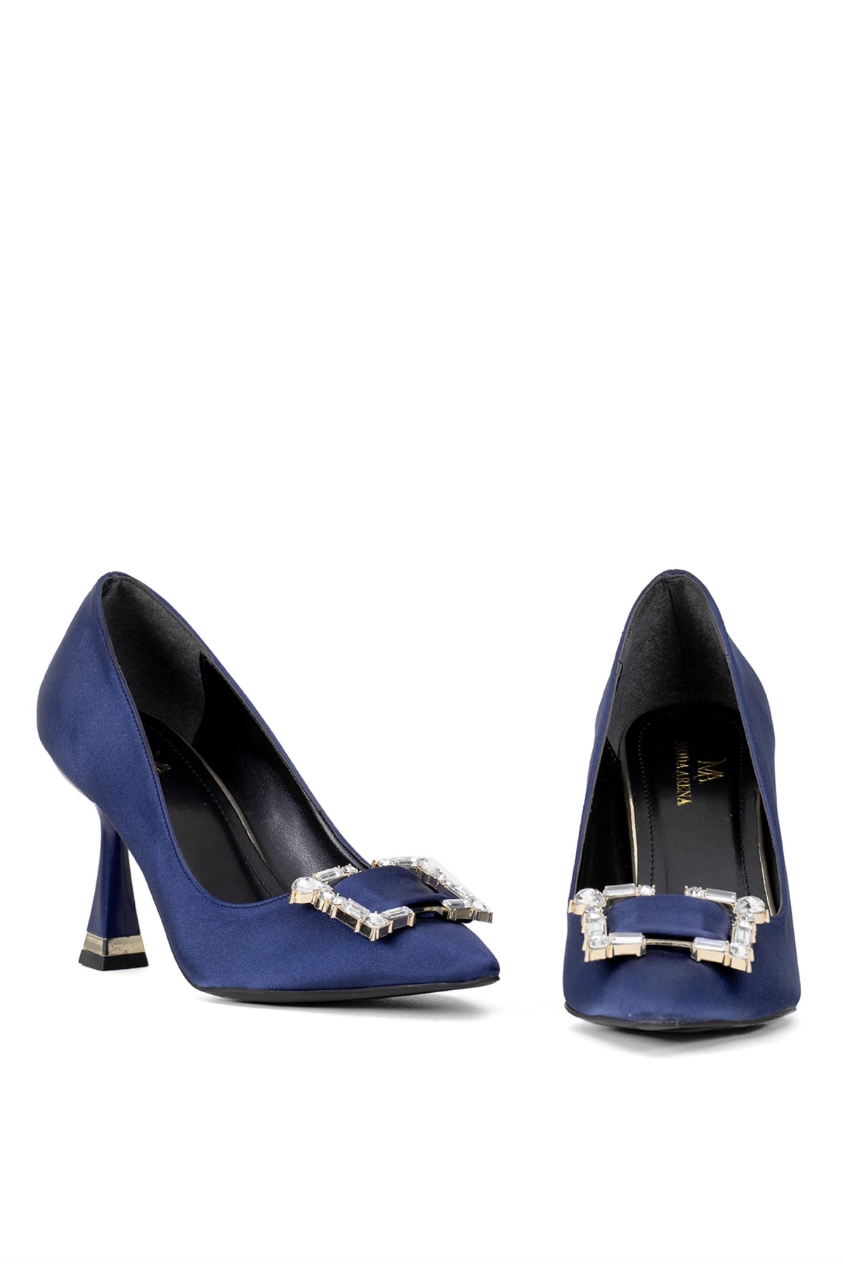 Elit Brk326S Kadın Tokalı Klasik Topuklu Ayakkabı Lacivert - Görsel 5