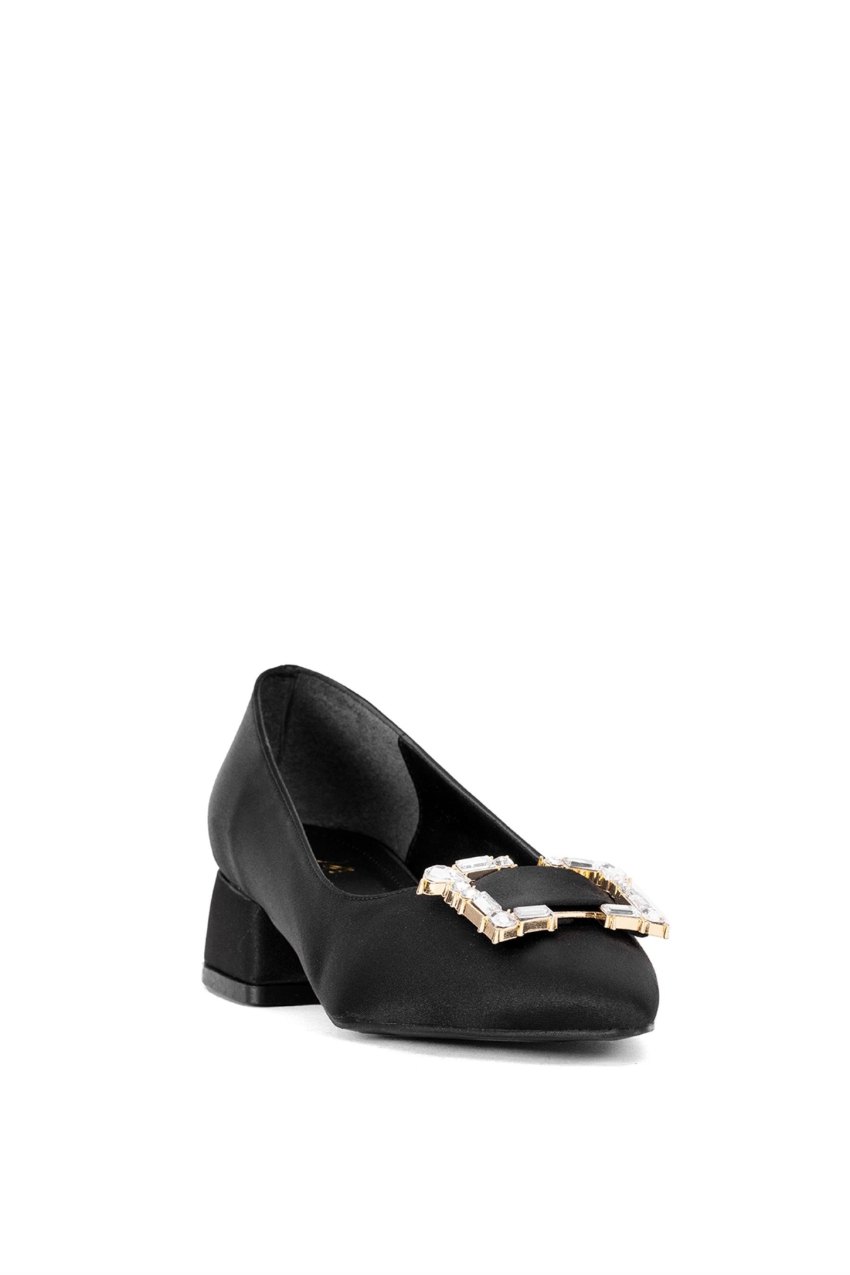 Elit Brk1913S Kadın Tokalı Klasik Alçak Topuklu Ayakkabı Siyah - Görsel 3