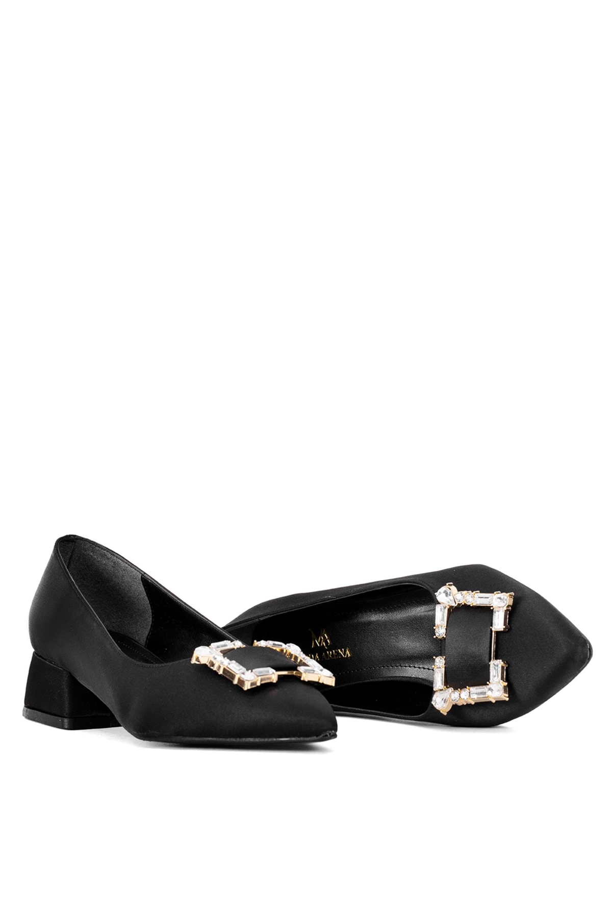 Elit Brk1913S Kadın Tokalı Klasik Alçak Topuklu Ayakkabı Siyah - Görsel 5