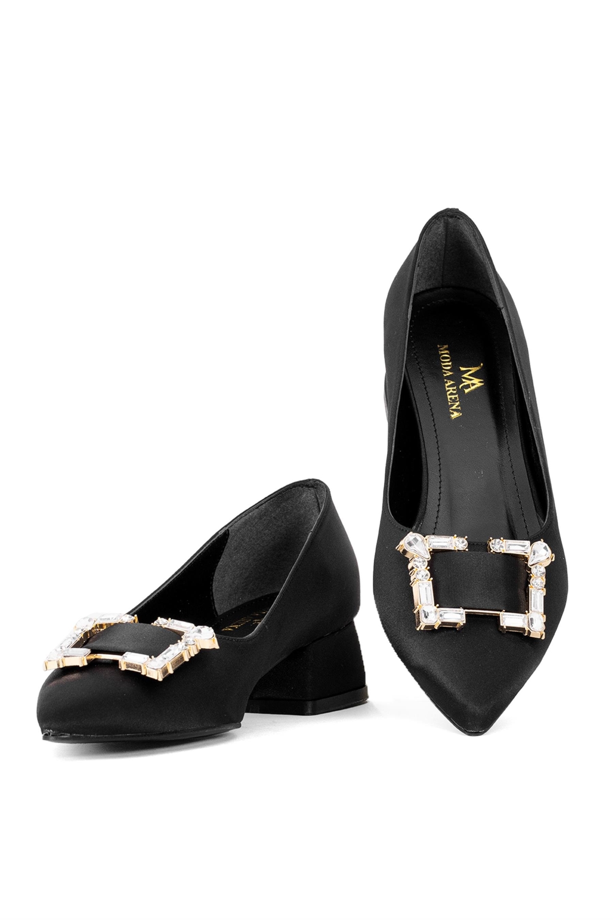 Elit Brk1913S Kadın Tokalı Klasik Alçak Topuklu Ayakkabı Siyah - Görsel 6