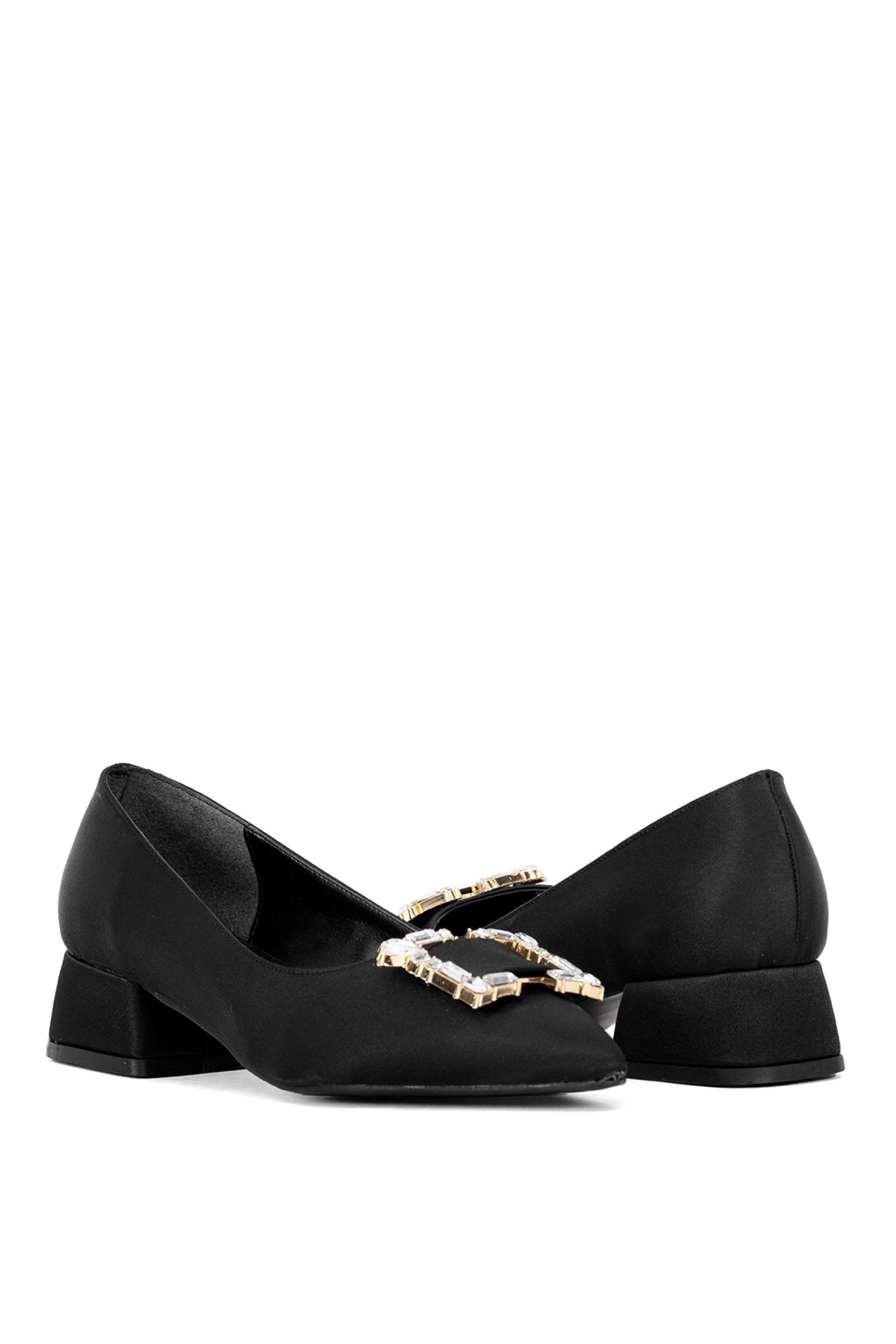 Elit Brk1913S Kadın Tokalı Klasik Alçak Topuklu Ayakkabı Siyah - Görsel 7