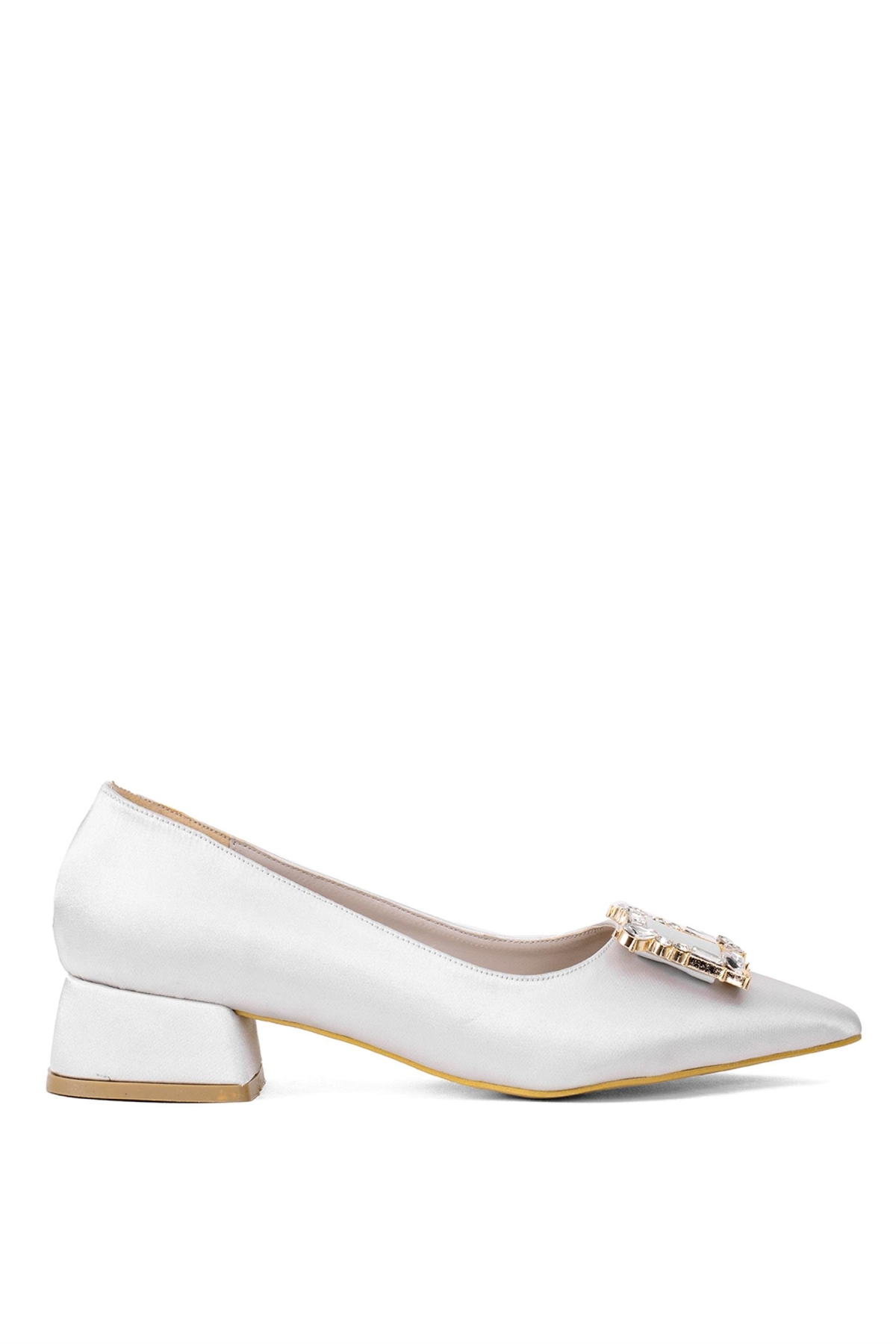 Elit Brk1913S Kadın Tokalı Klasik Alçak Topuklu Ayakkabı Gri - Görsel 2