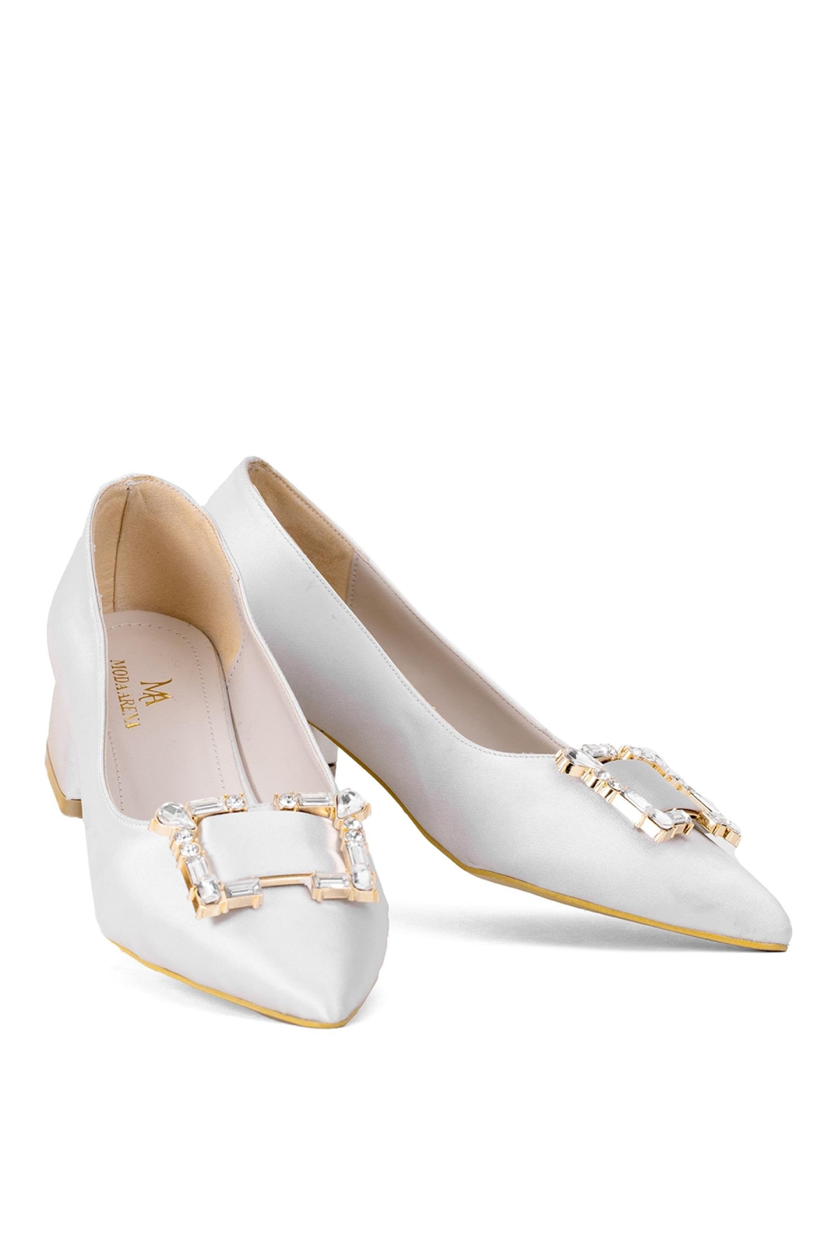 Elit Brk1913S Kadın Tokalı Klasik Alçak Topuklu Ayakkabı Gri - Görsel 6