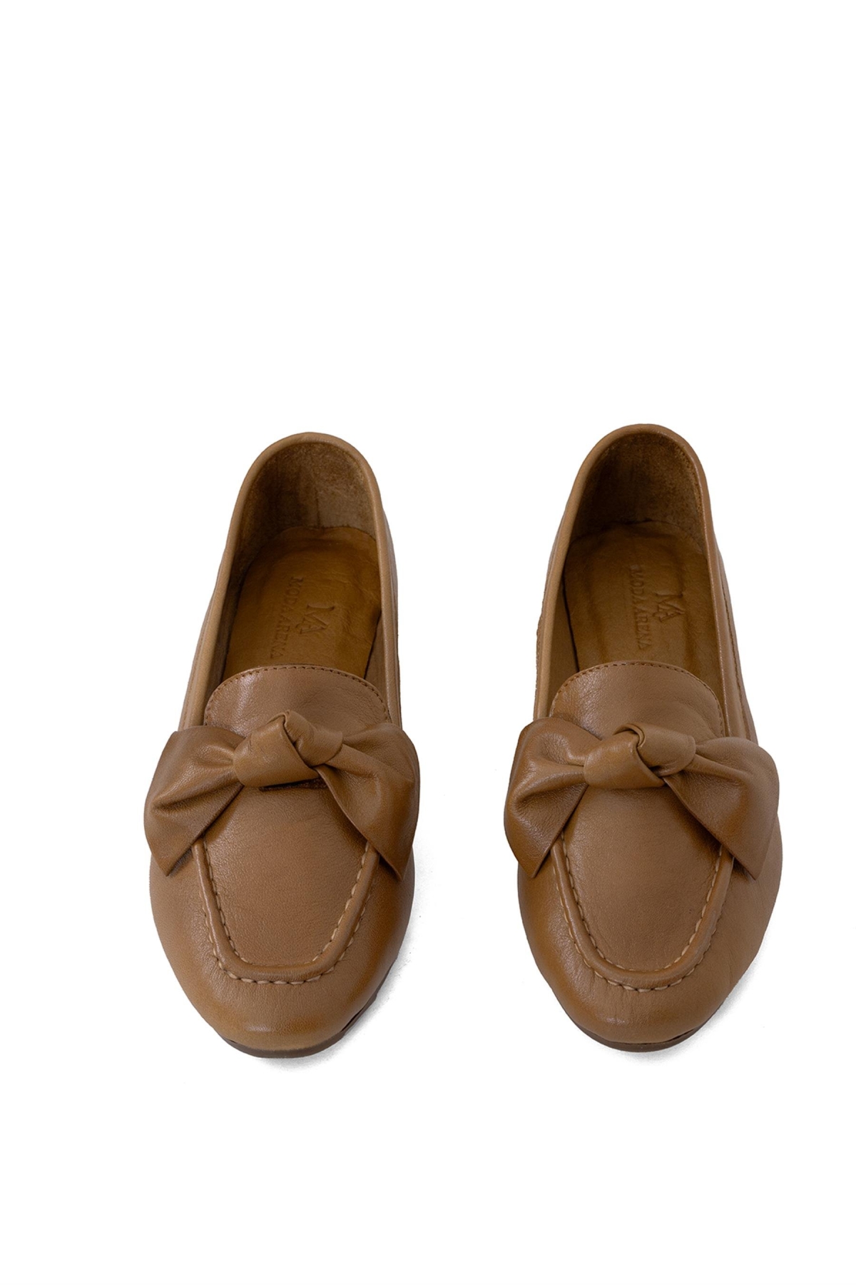 Elit Brk108C Kadın Hakiki Deri Babet Taba - Görsel 7